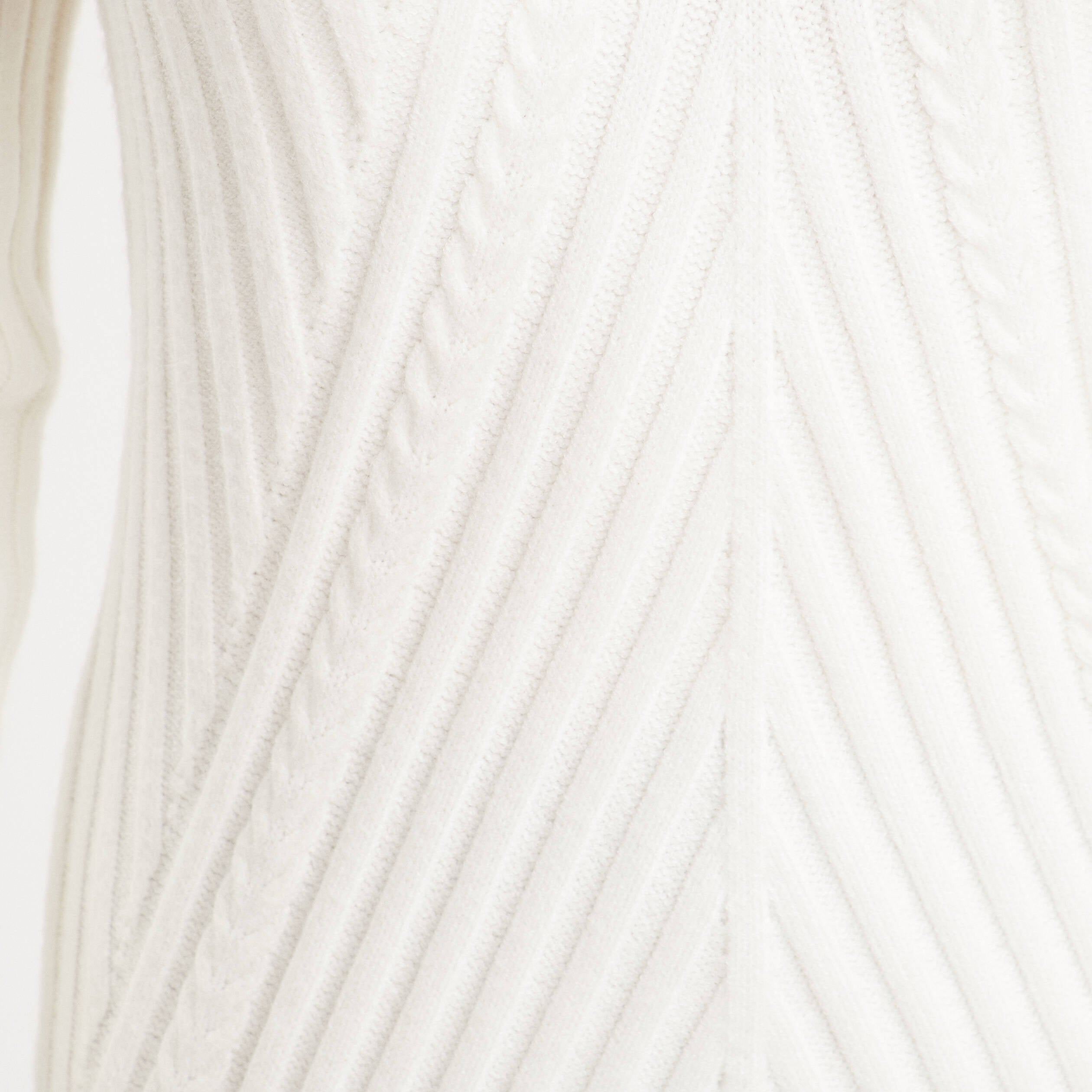 Robe pull &agrave; torsades ecru femme