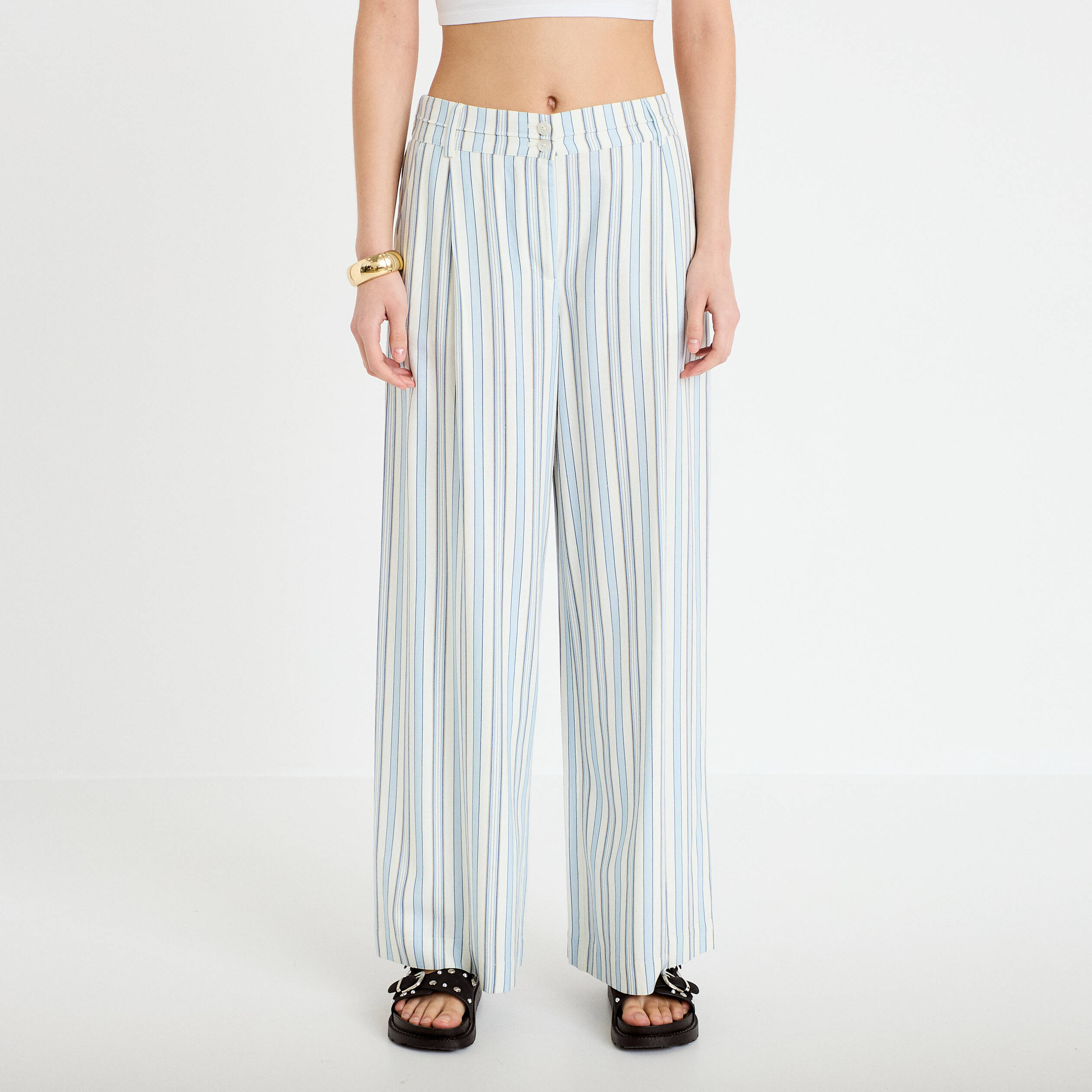 Pantalon large blanc femme
