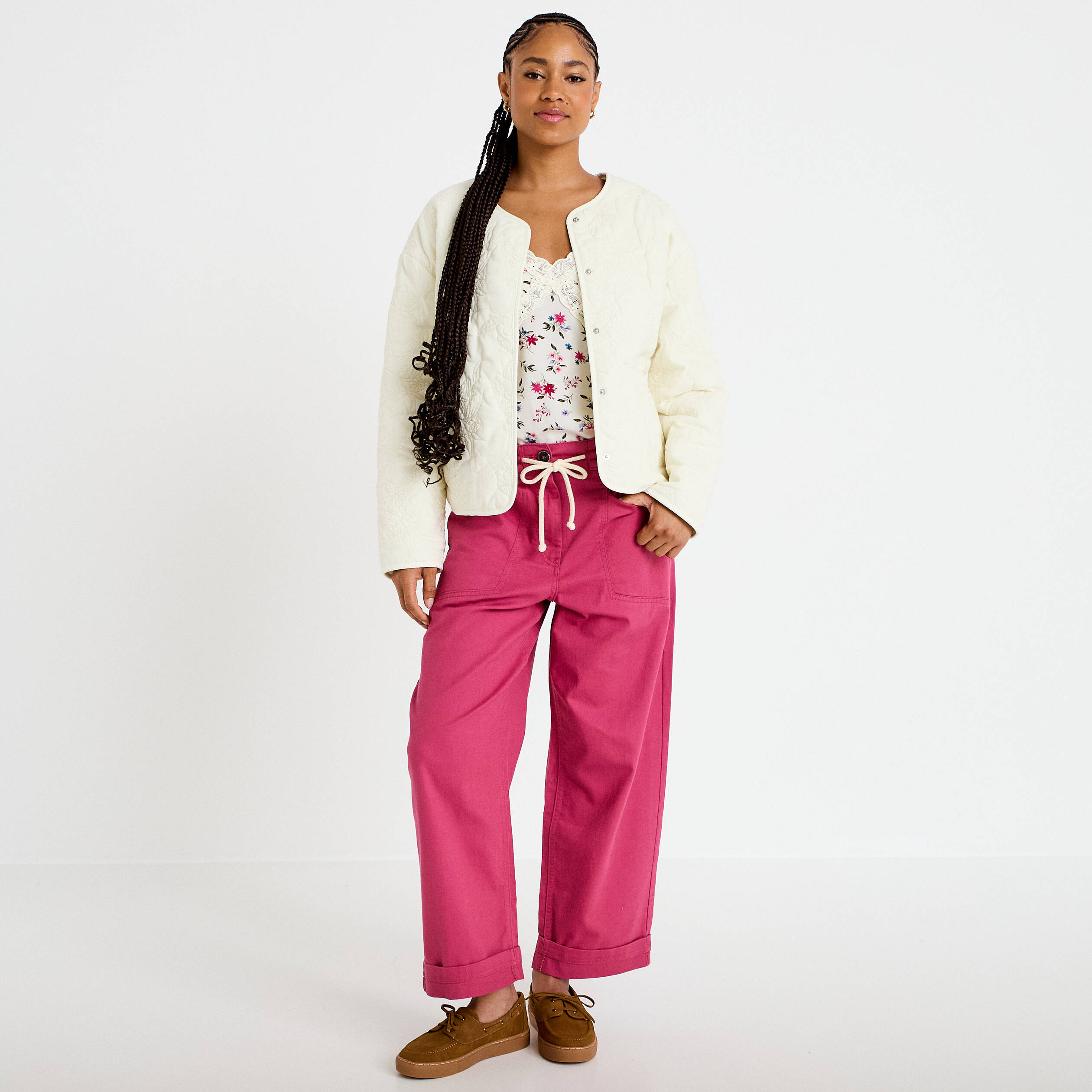 Veste manches longues ecru femme