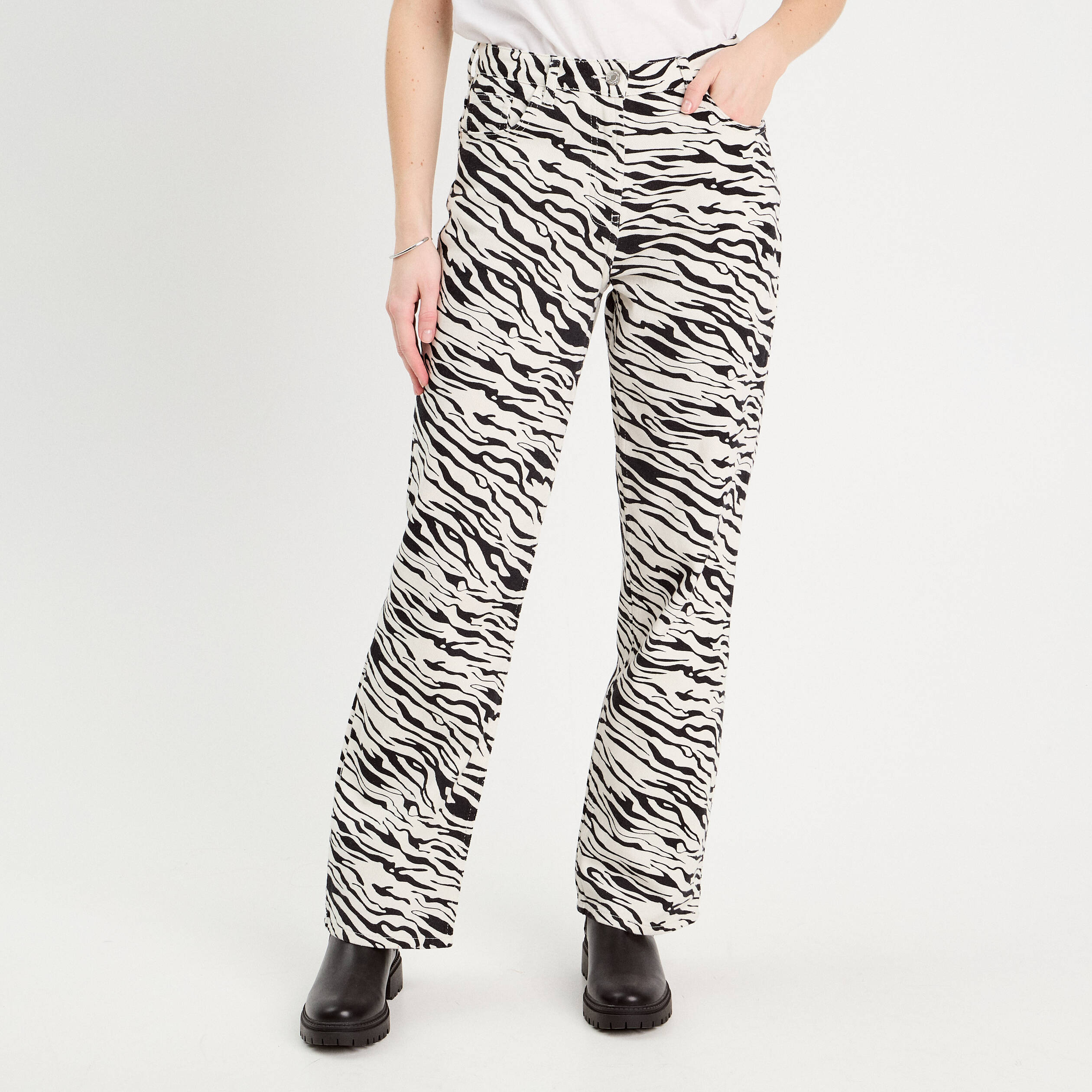 Pantalon large blanc femme