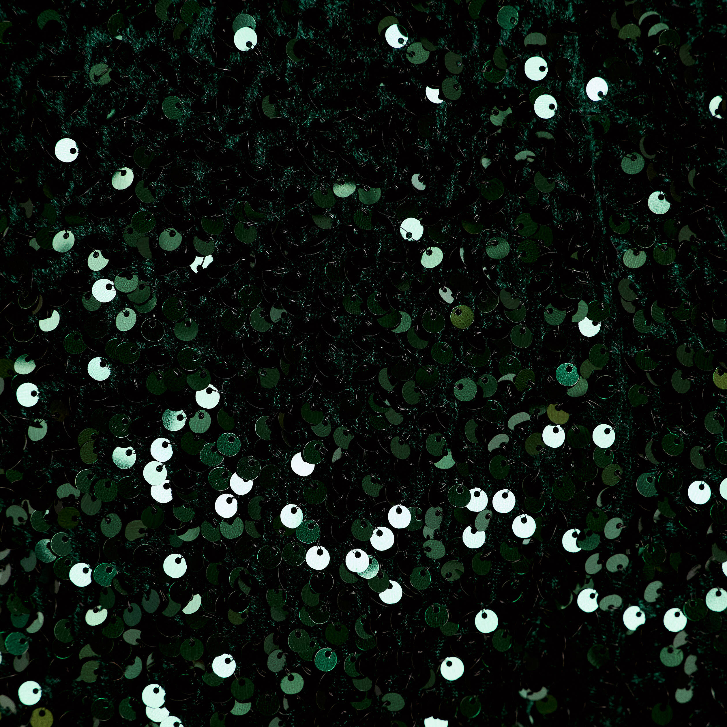 Short flare &agrave; sequins brillants vert fonc&eacute; femme