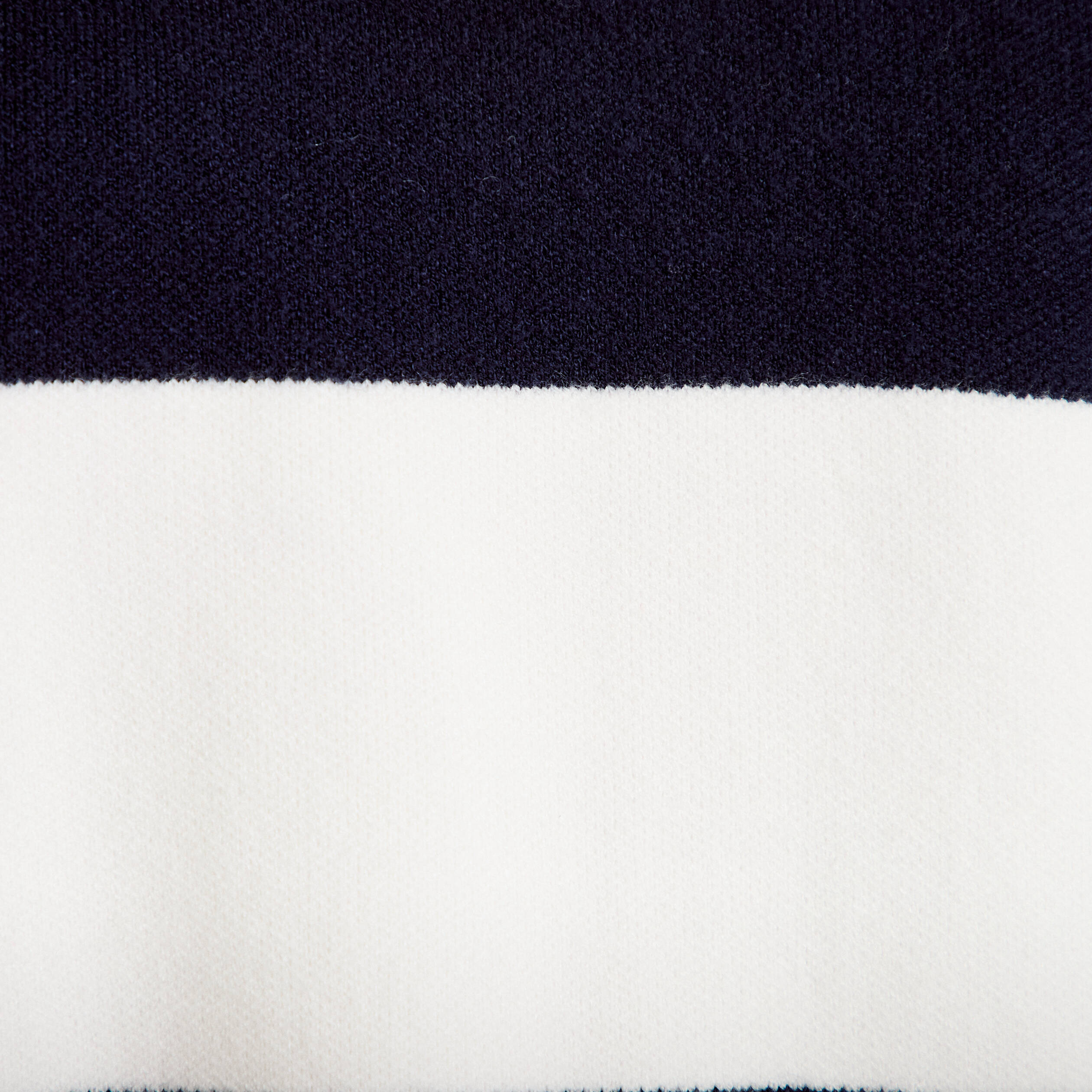 Polo manches longues col chemise bleu marine femme