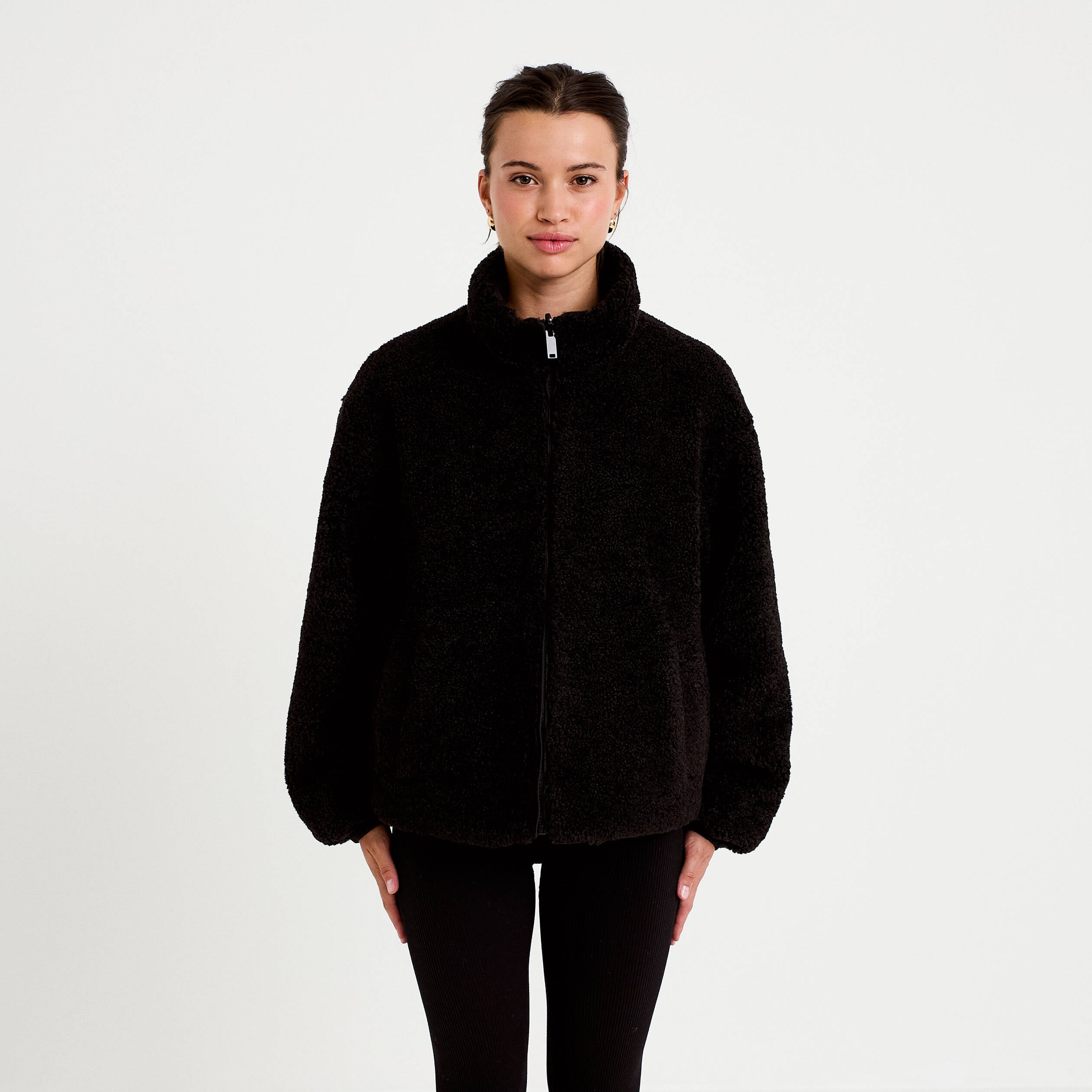 Parka r&eacute;versible effet polaire noir femme