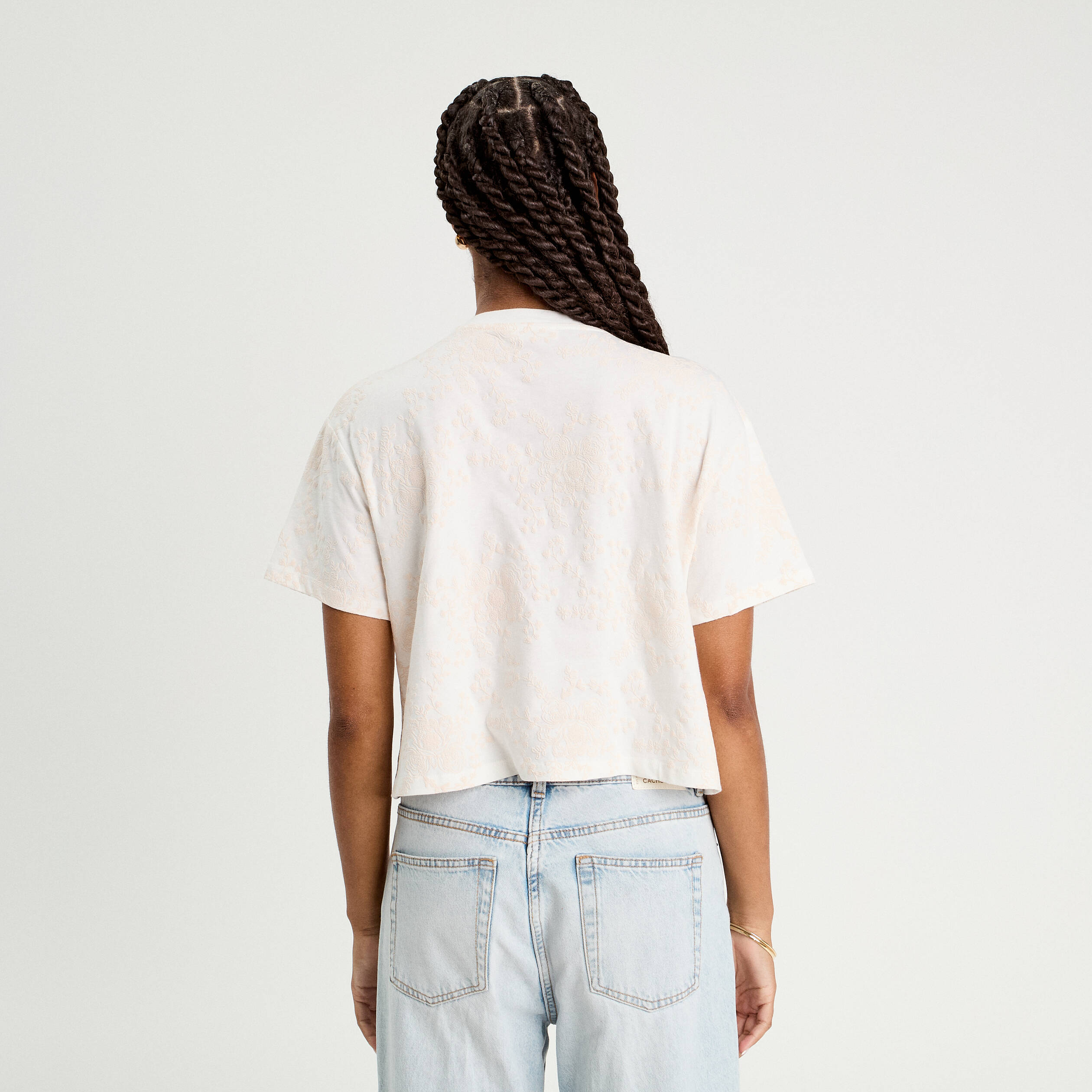 T-shirt manches courtes ecru femme