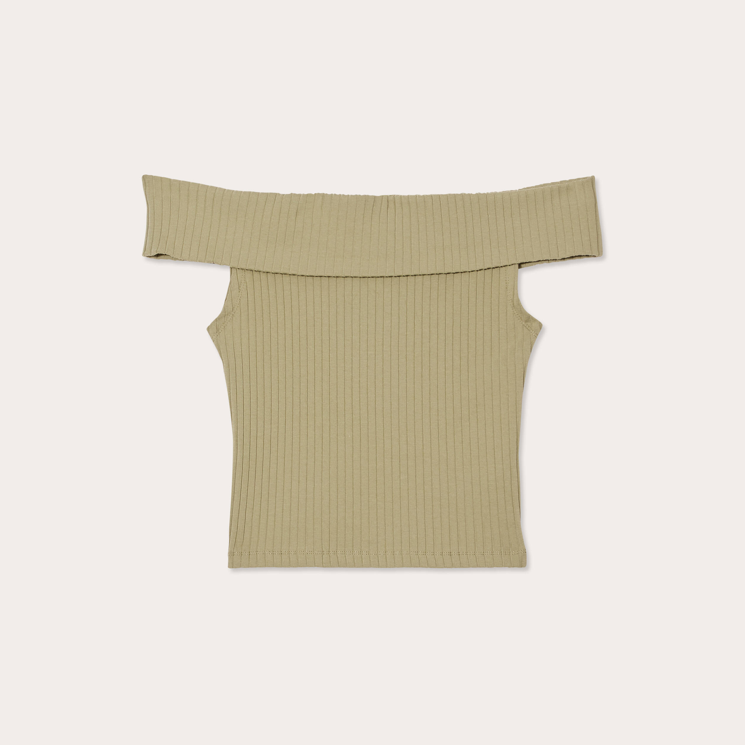 T-shirt manches courtes c&ocirc;tel&eacute; vert kaki femme