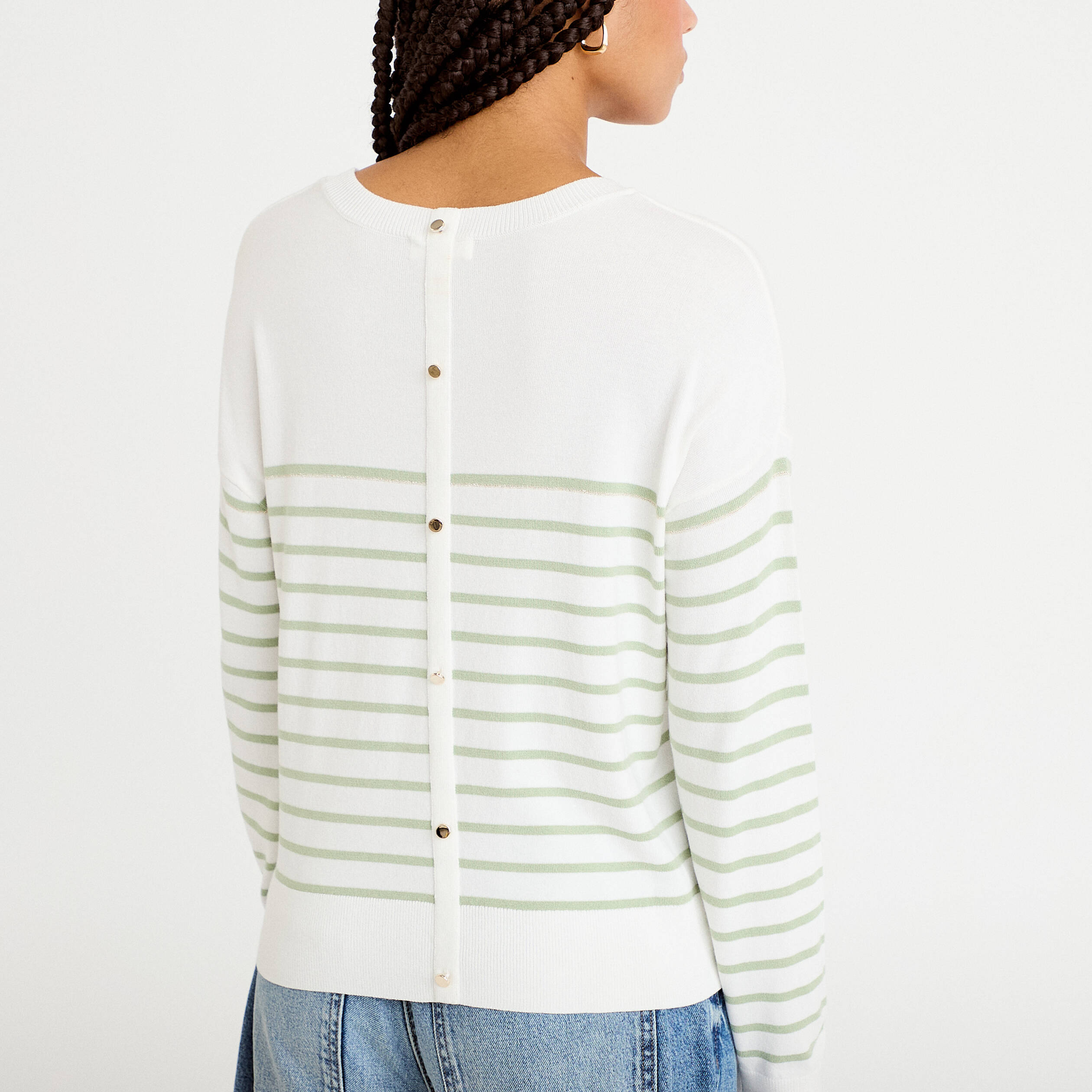 Pull manches longues vert pastel femme