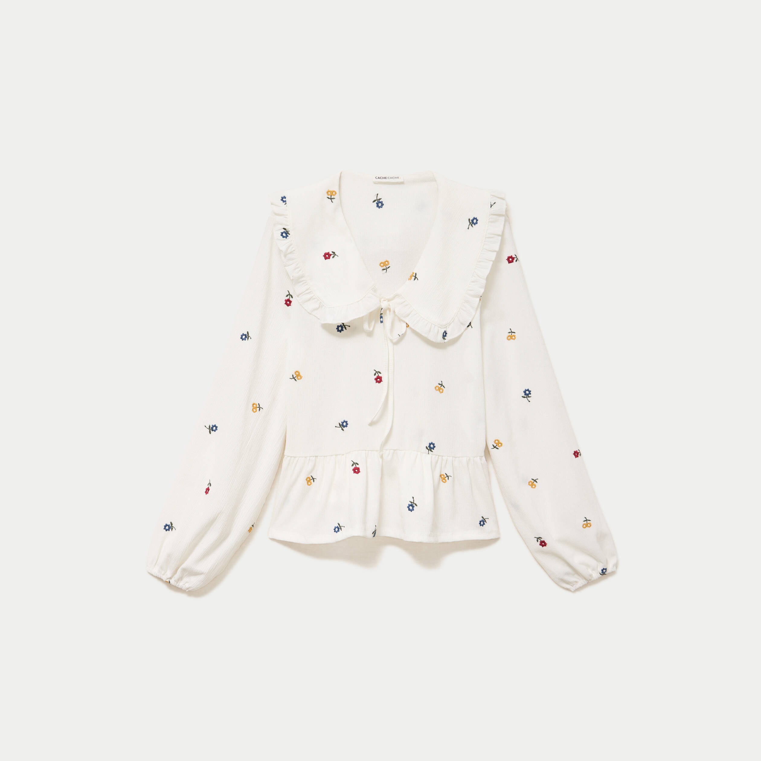 Blouse droite manches longues multicolore femme