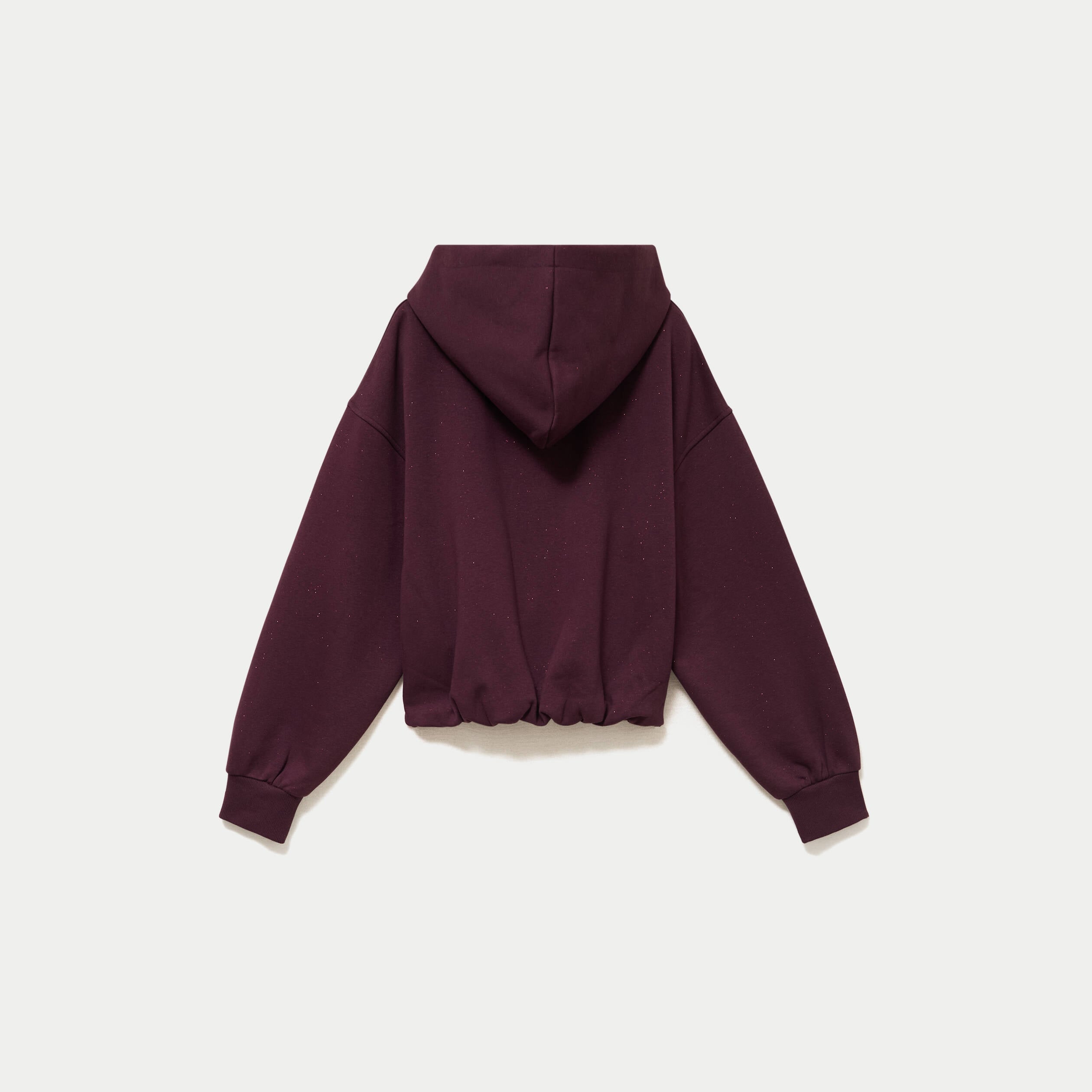Sweat &agrave; capuche bas resserr&eacute; violet fonc&eacute; femme