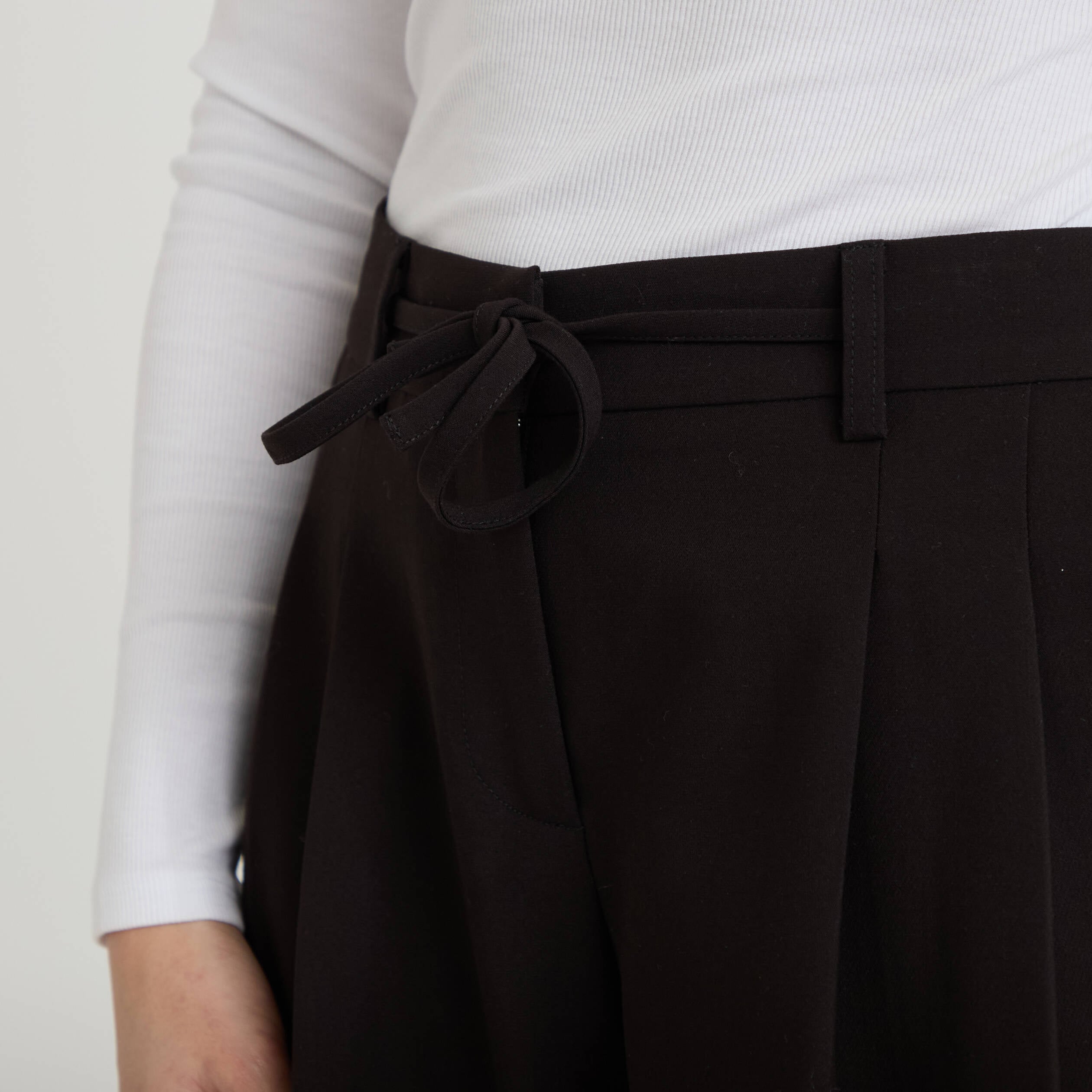 Pantalon large fluide noir femme