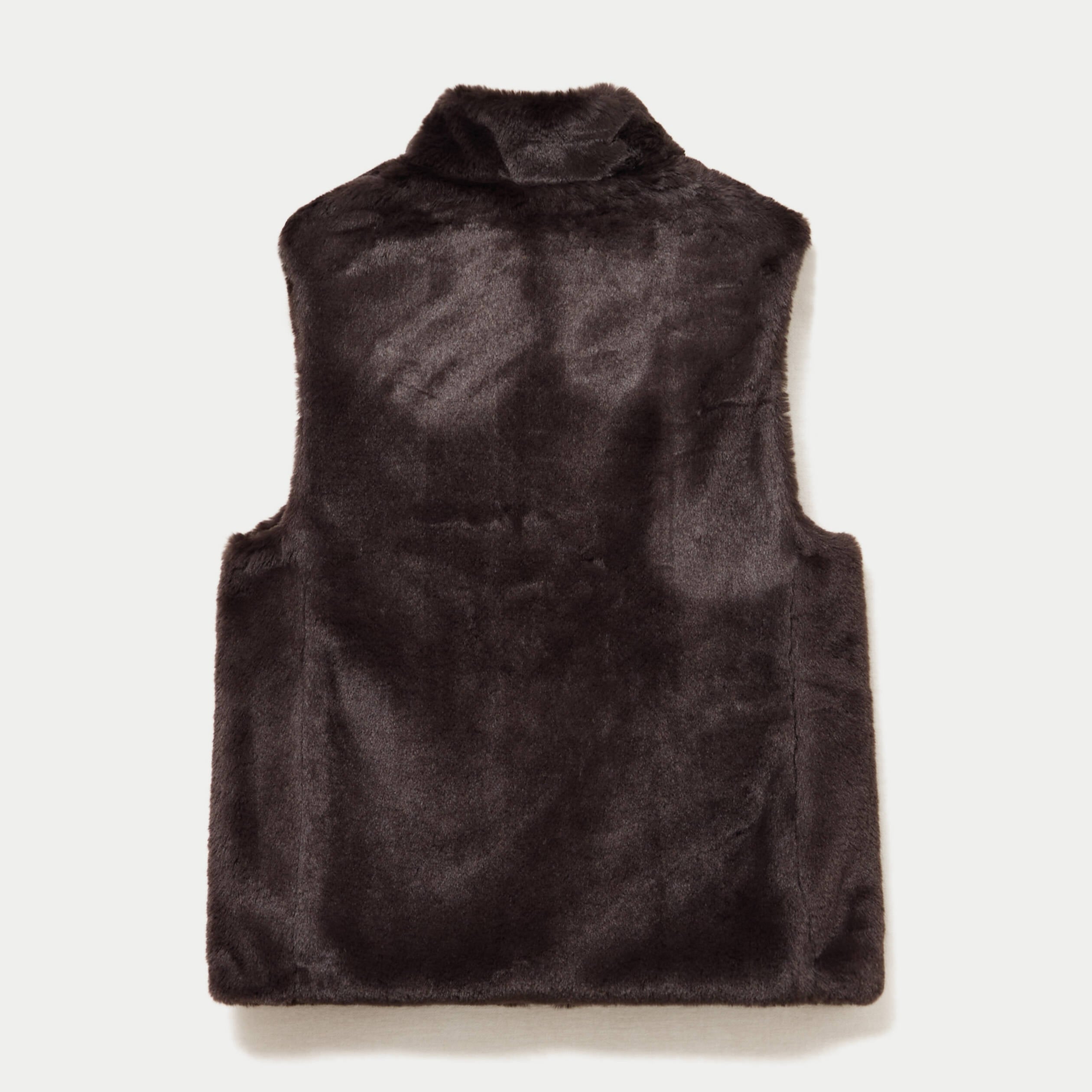 Veste courte ajust&eacute;e sans manches marron fonc&eacute; femme