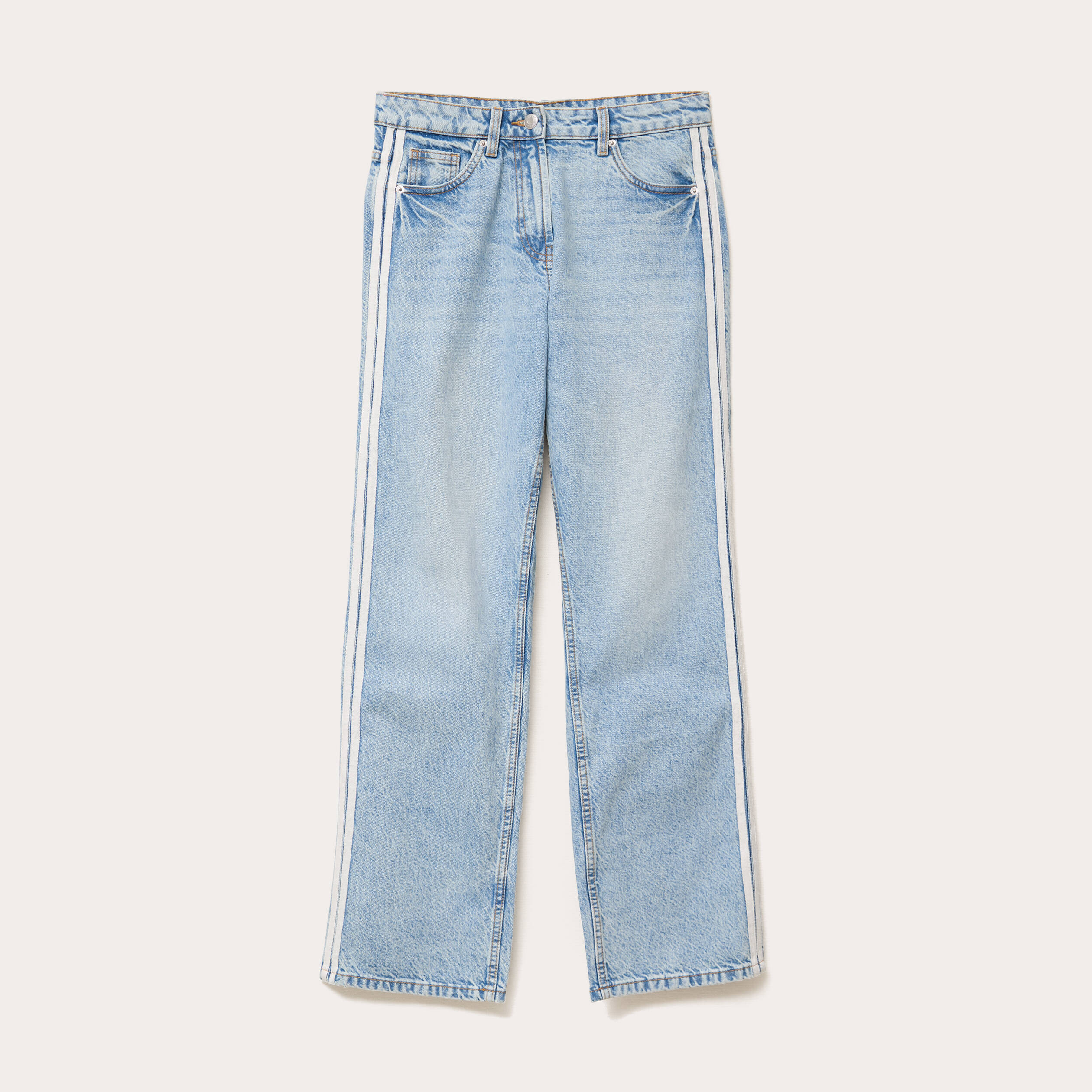 Jean droit taille standard denim triple stone femme