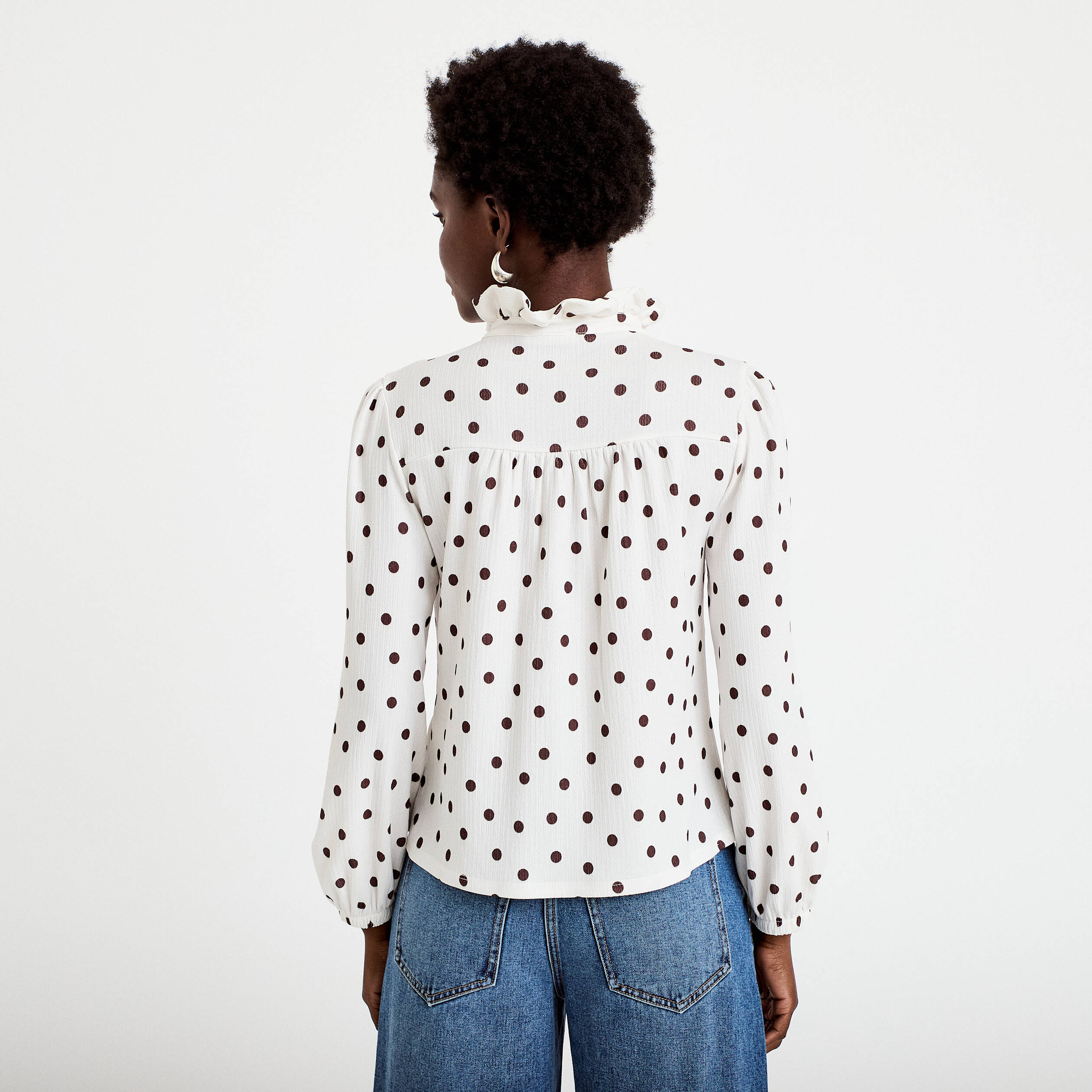 Blouse manches longues blanc femme