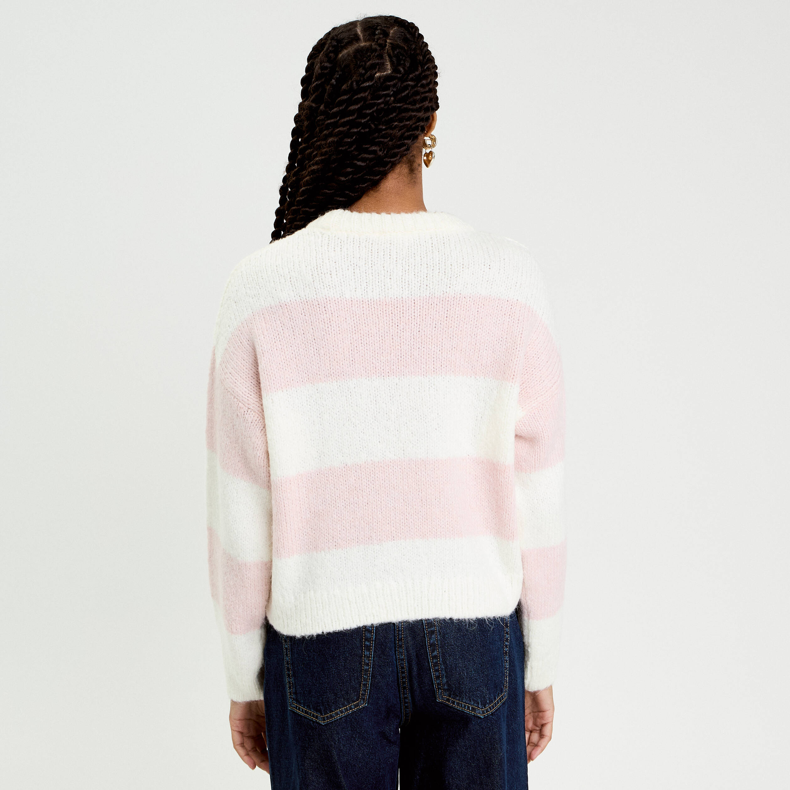 Pull manches longues ecru femme