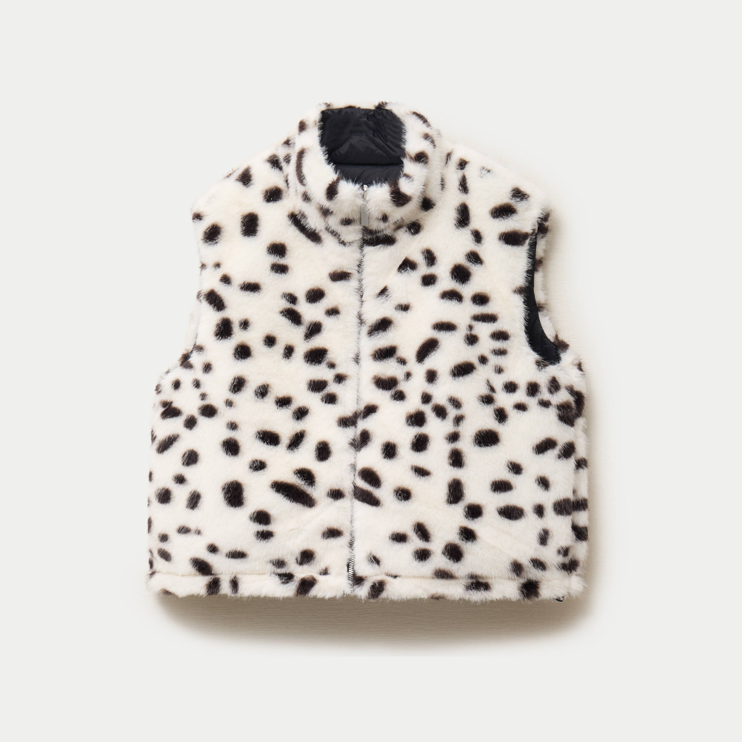 Veste sans manches col montant noir femme
