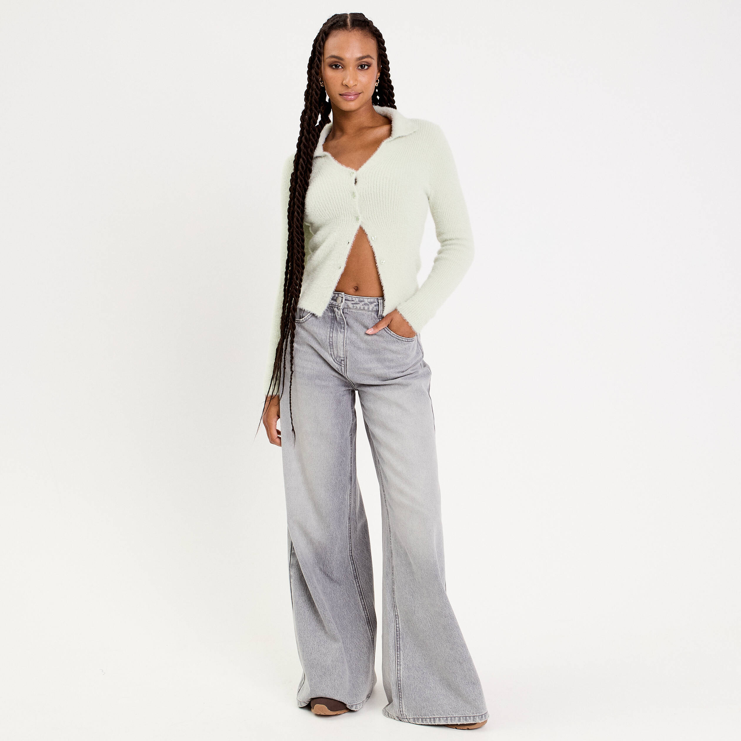 Gilet coupe ajust&eacute;e vert pastel femme