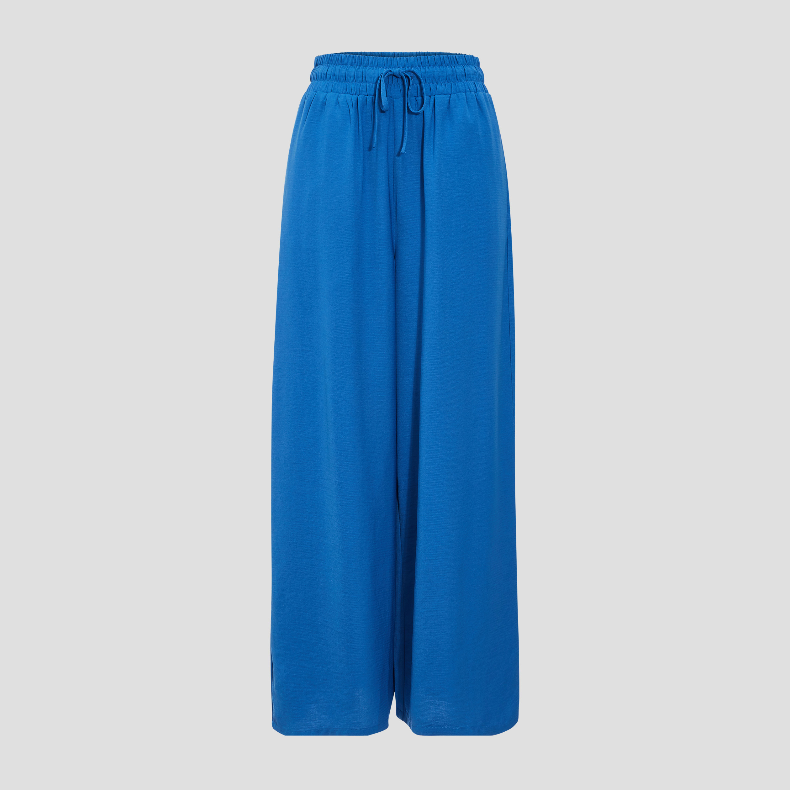 Pantalon Large Fluide SENES Taille 38/40 Bleu Satiné - Occasion Très Bon état