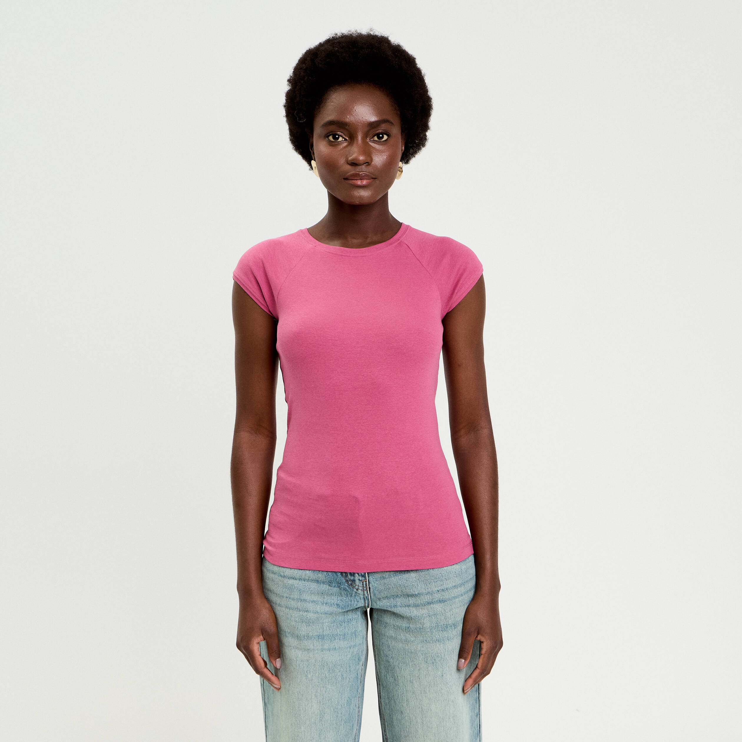 T-shirt manches courtes vieux rose femme