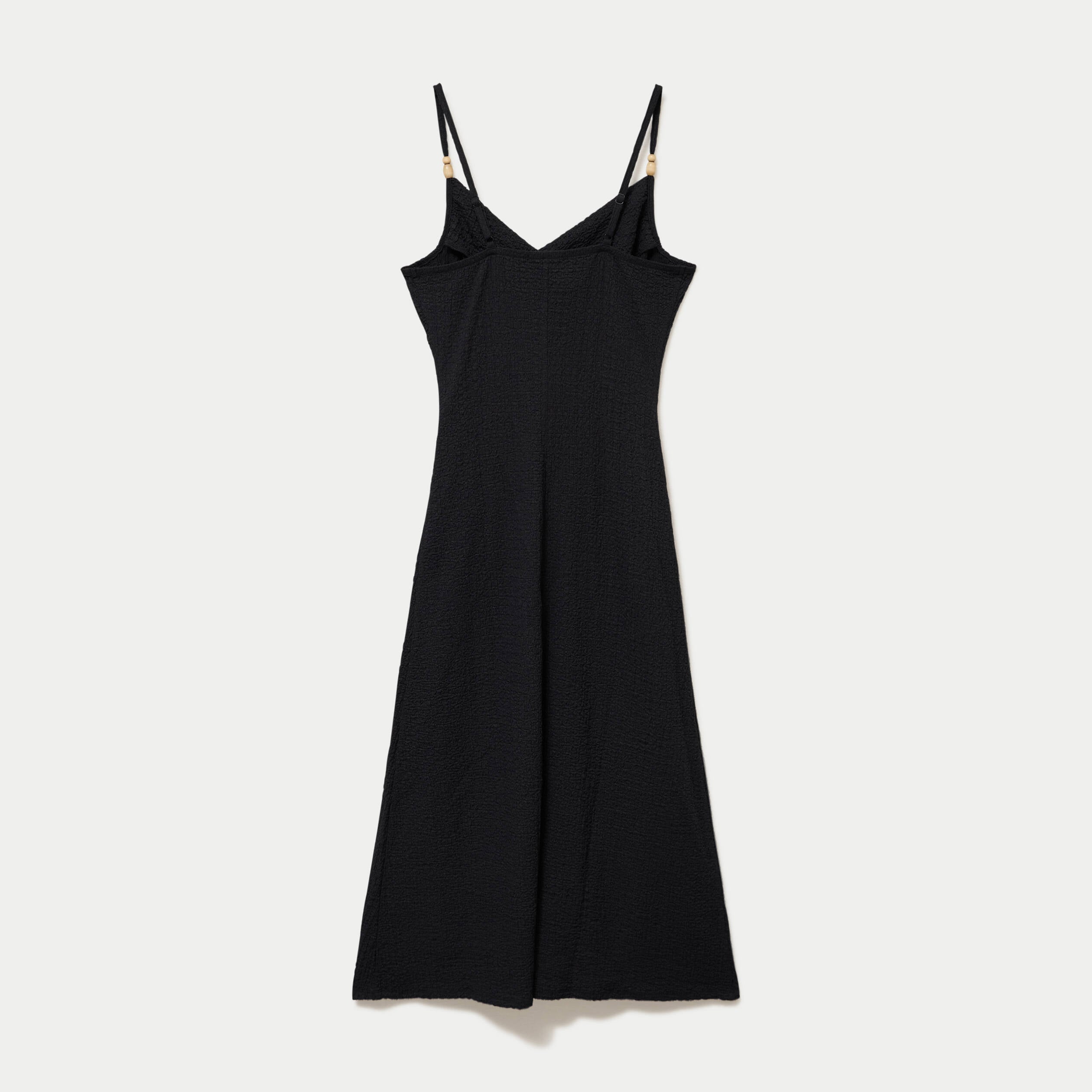Robe longue droite en maille noir femme