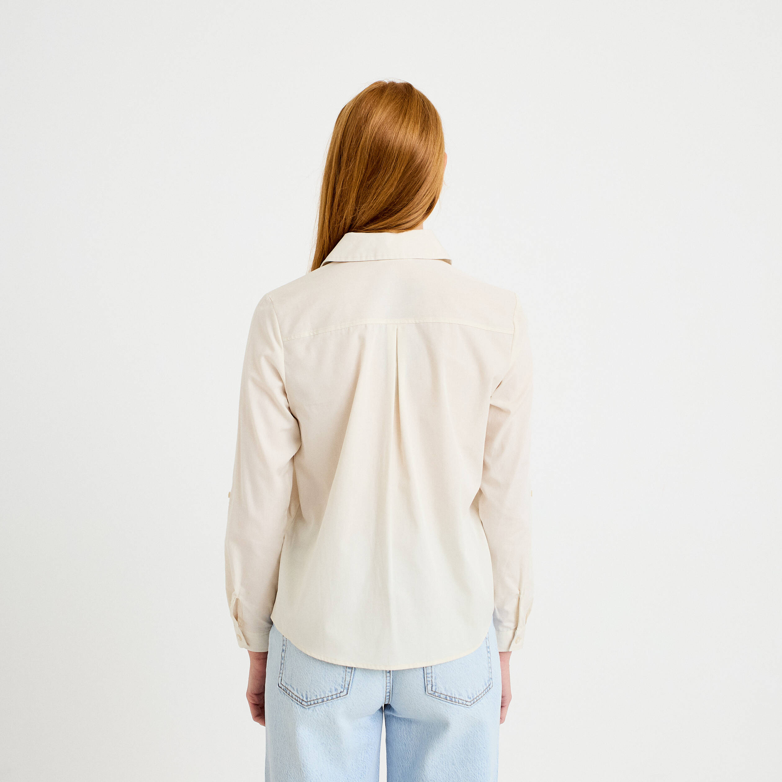 Chemise col classique ecru femme