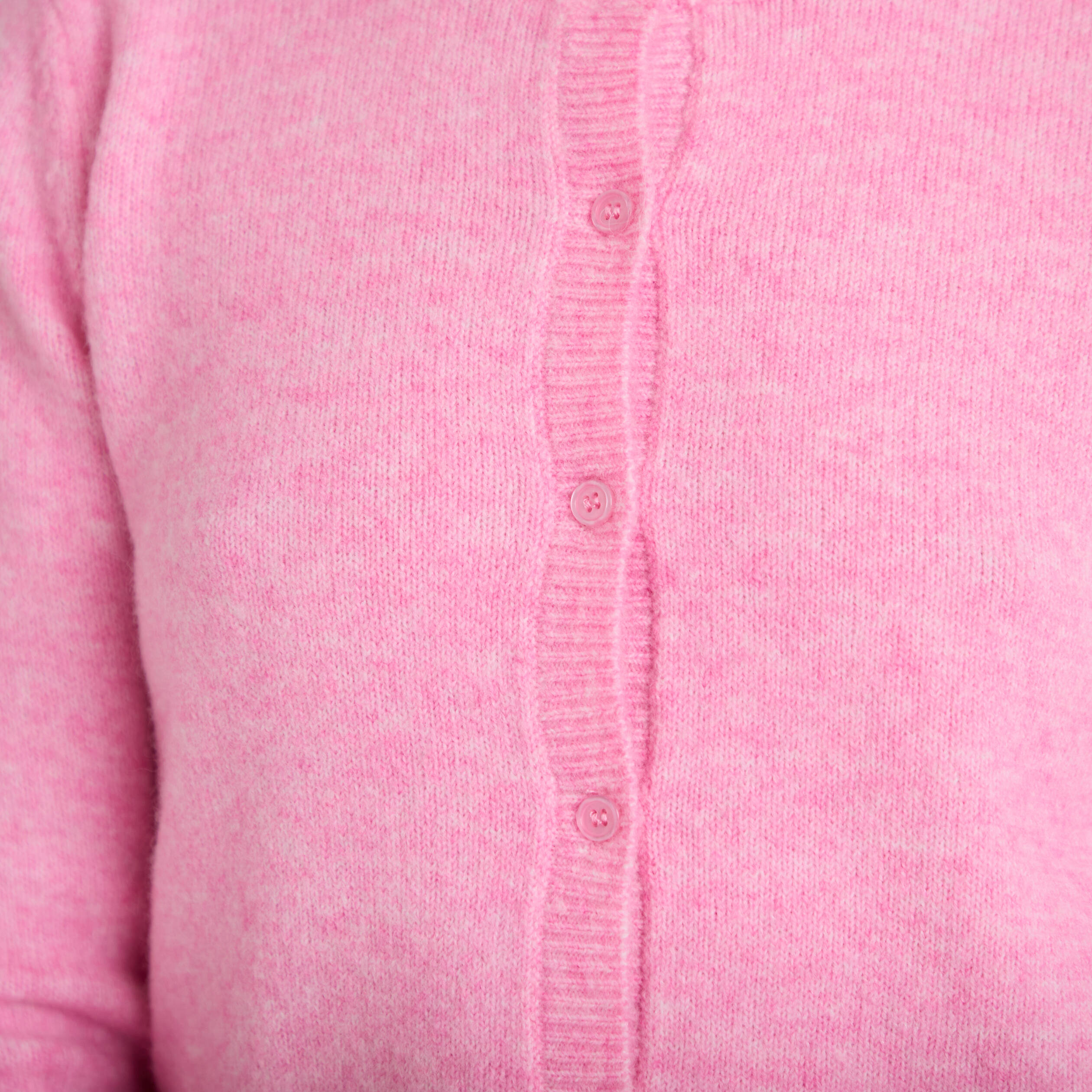 Gilet boutonn&eacute; manches longues rose femme