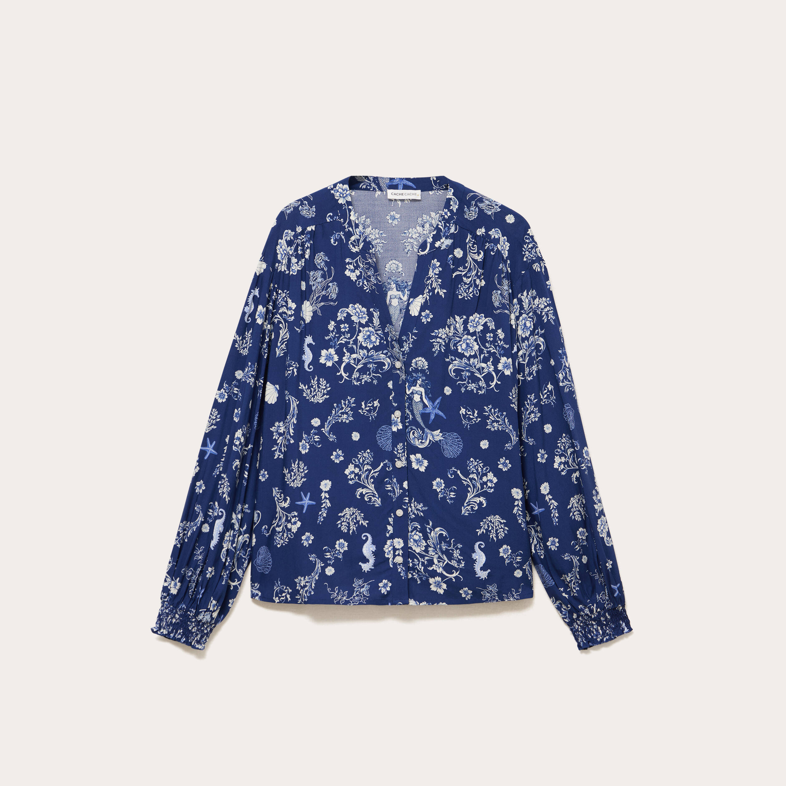Blouse droite bleu marine femme