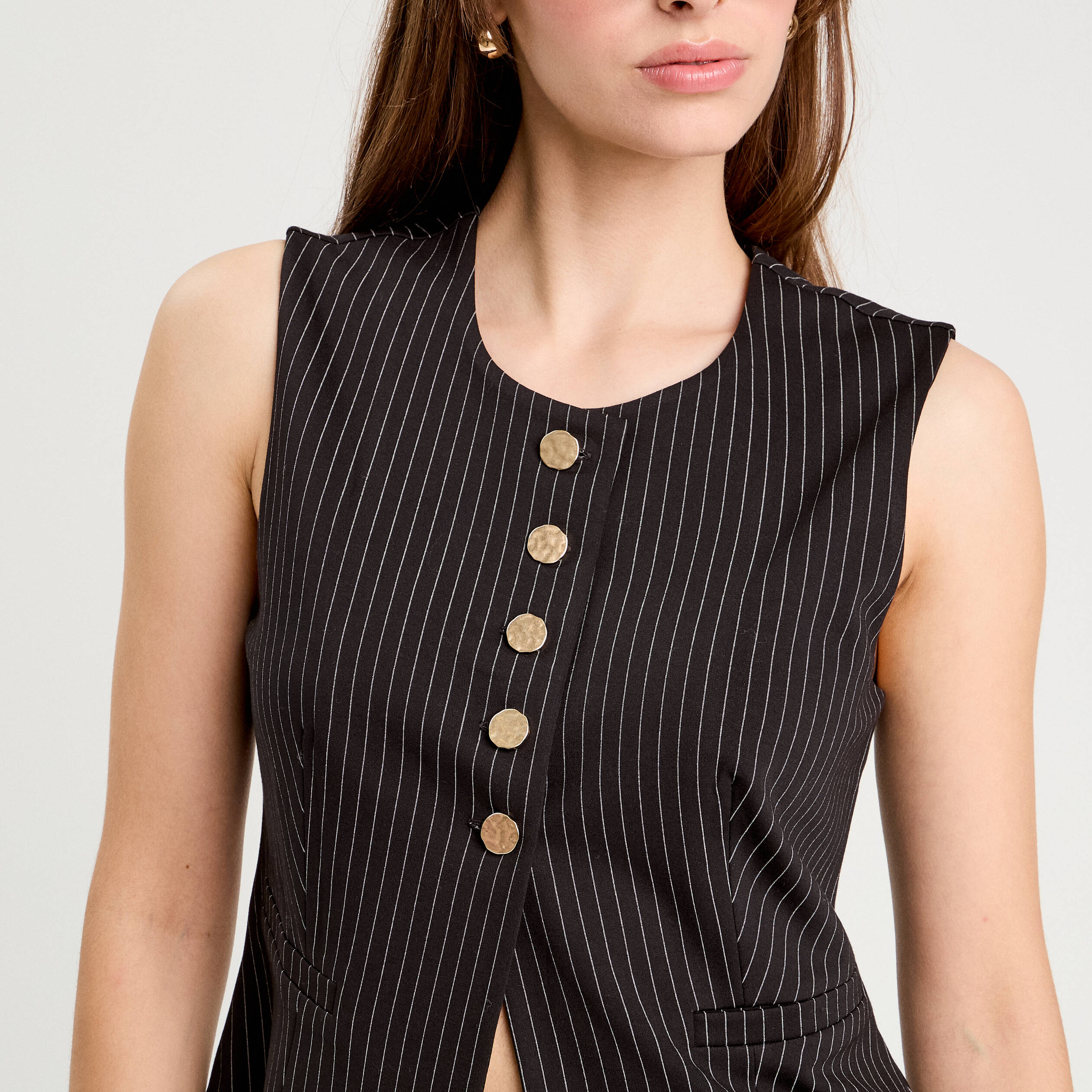 Veston sans manches noir femme