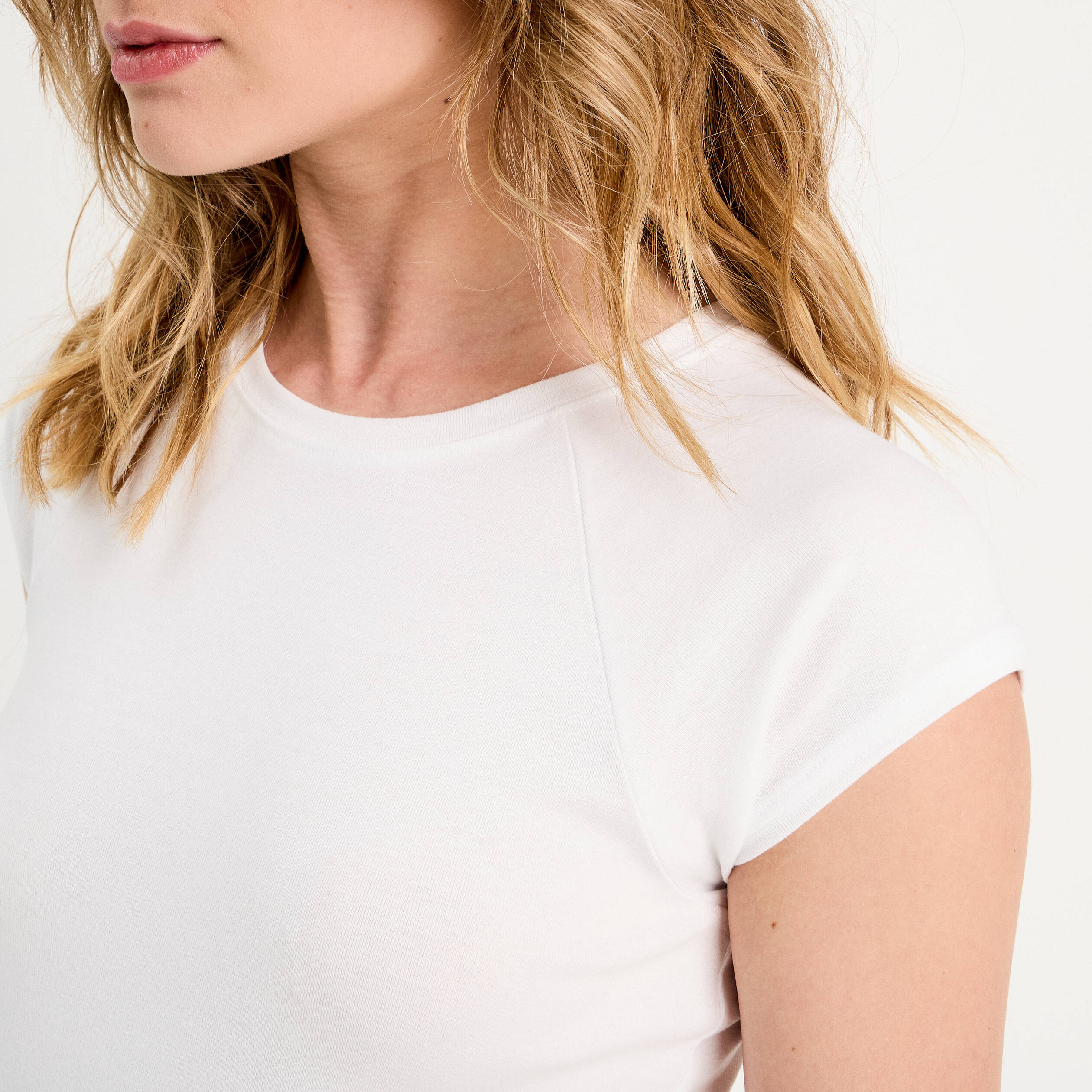 T-shirt manches courtes blanc femme