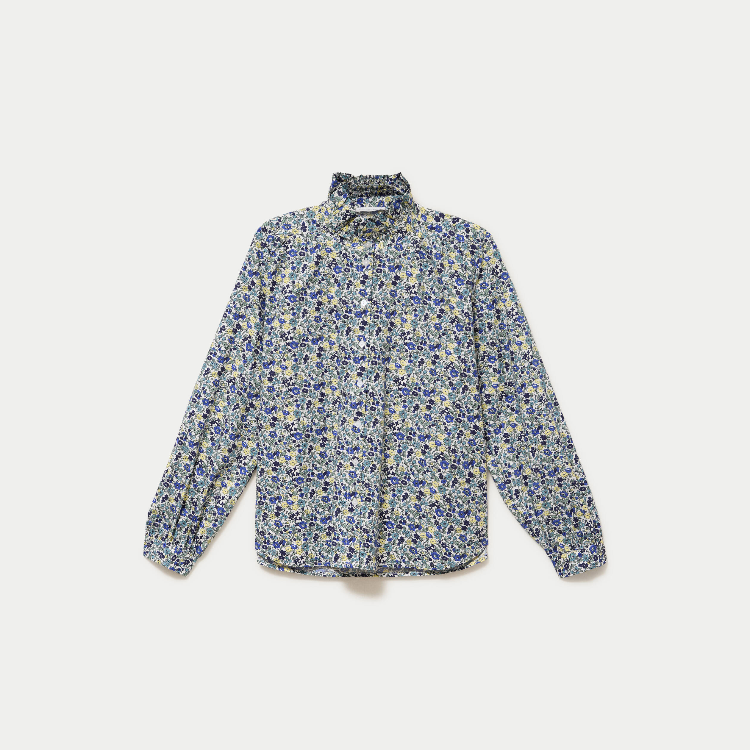 Chemise droite manches longues blanc femme