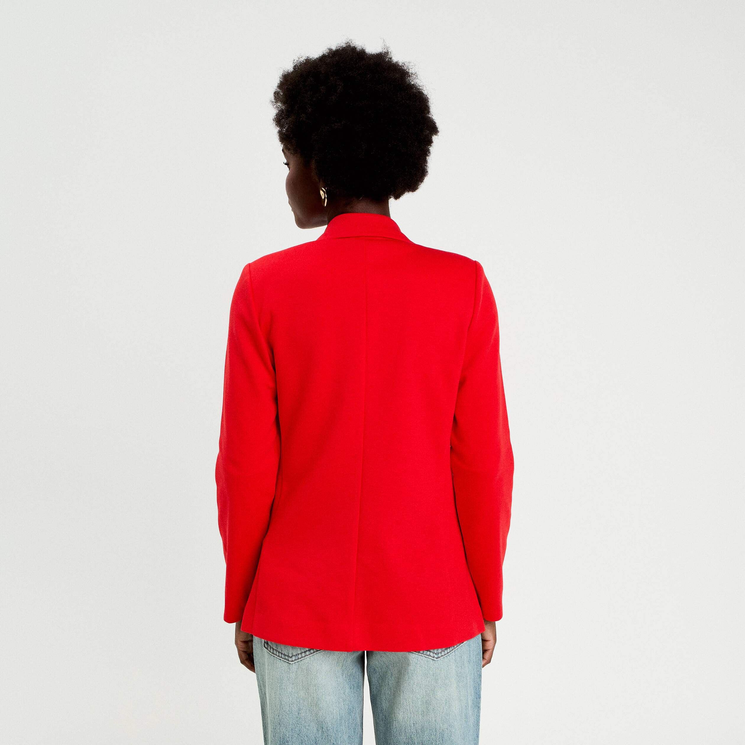Veste blazer cintr&eacute;e rouge femme