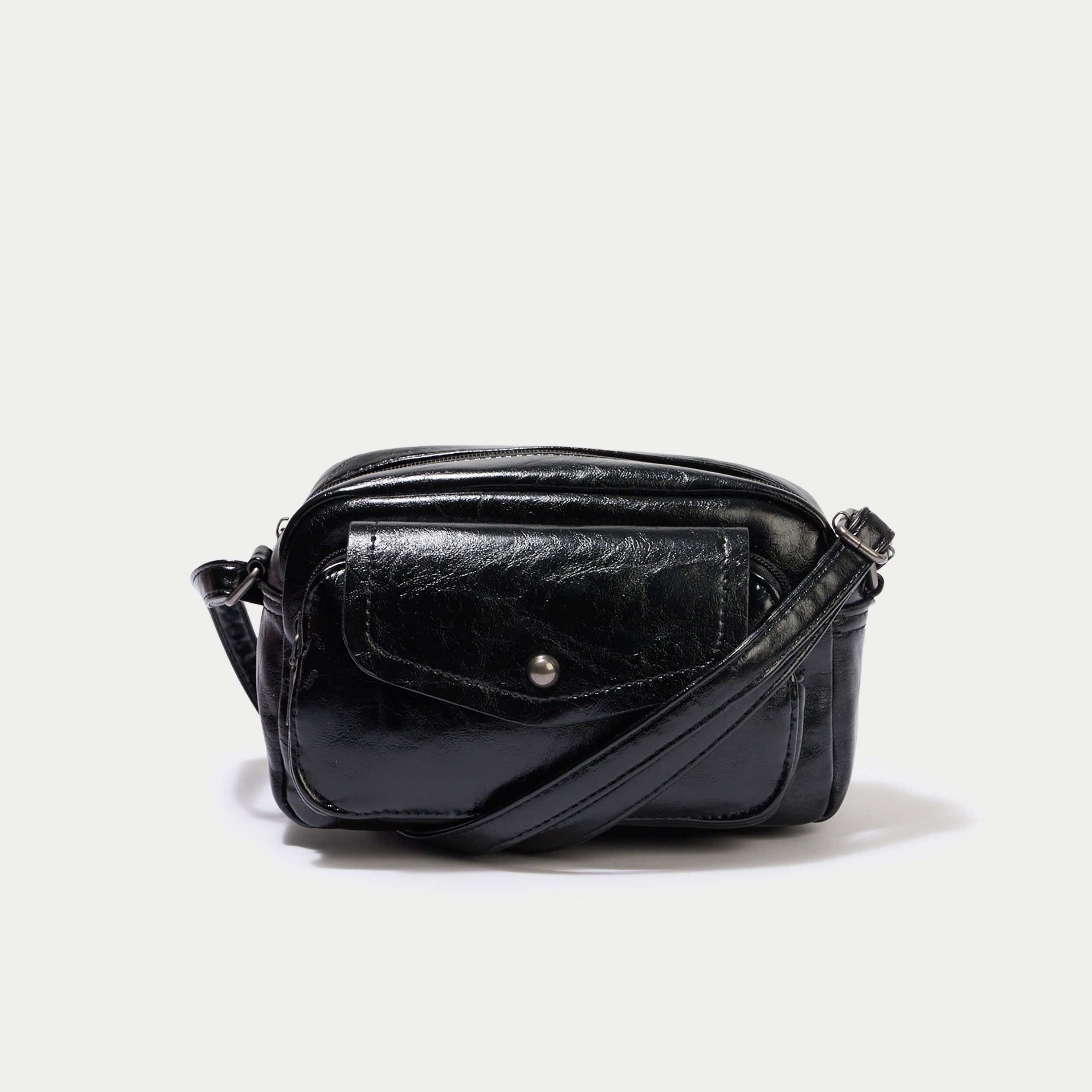 Sac aspect daim noir femme