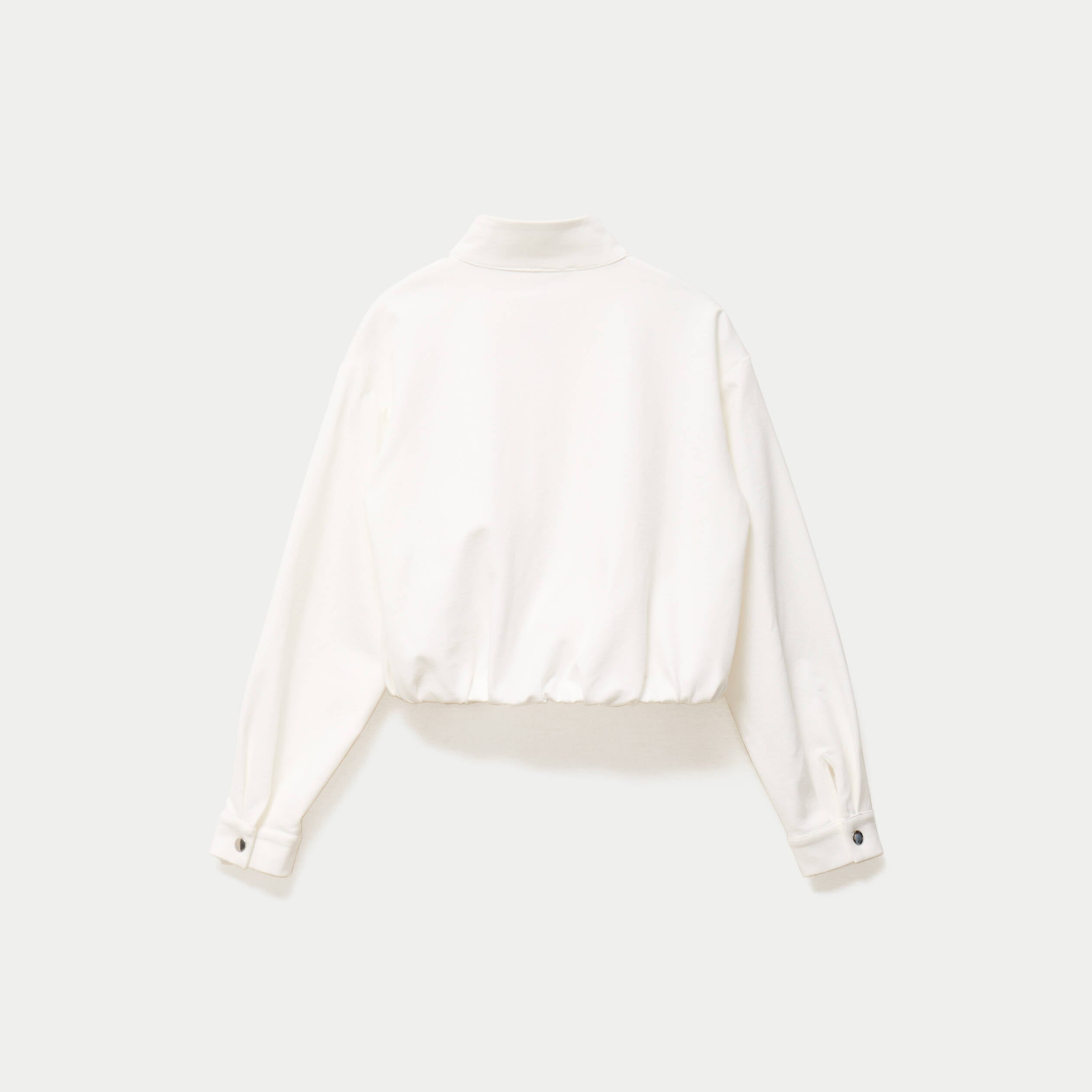 Veste cropped bas resserr&eacute; ecru femme