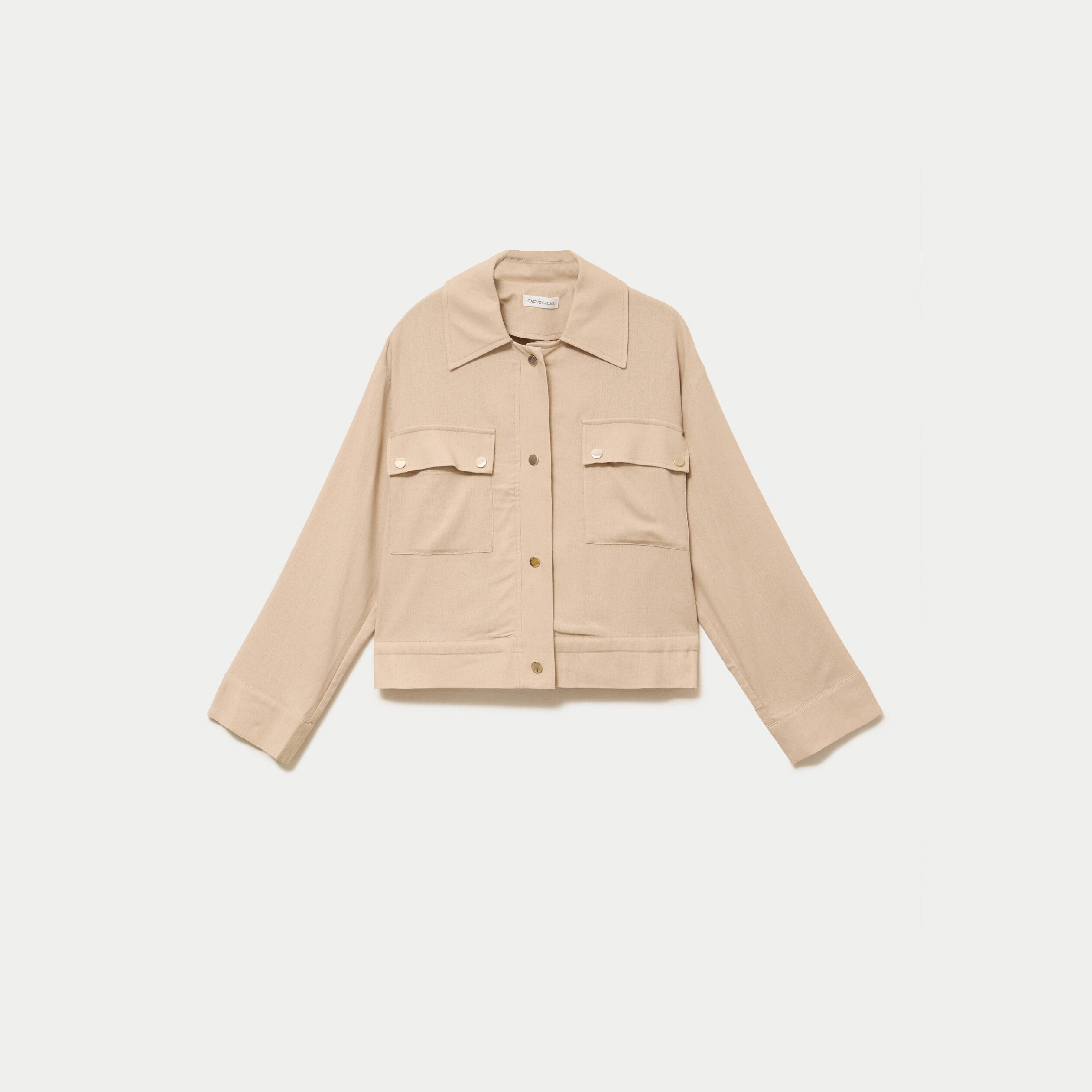 Veste col classique bas resserr&eacute; sable femme