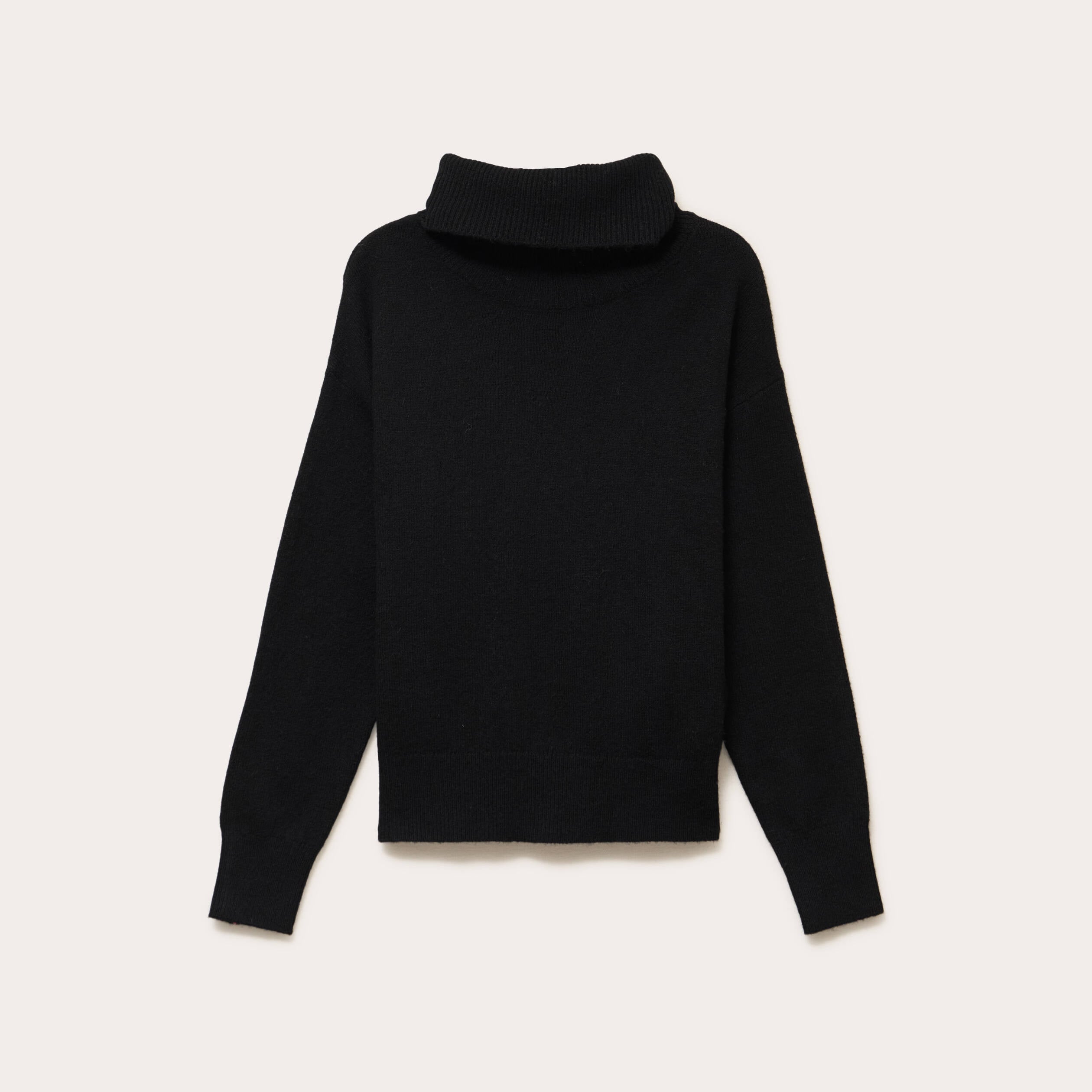 Pull avec col roul&eacute; noir femme