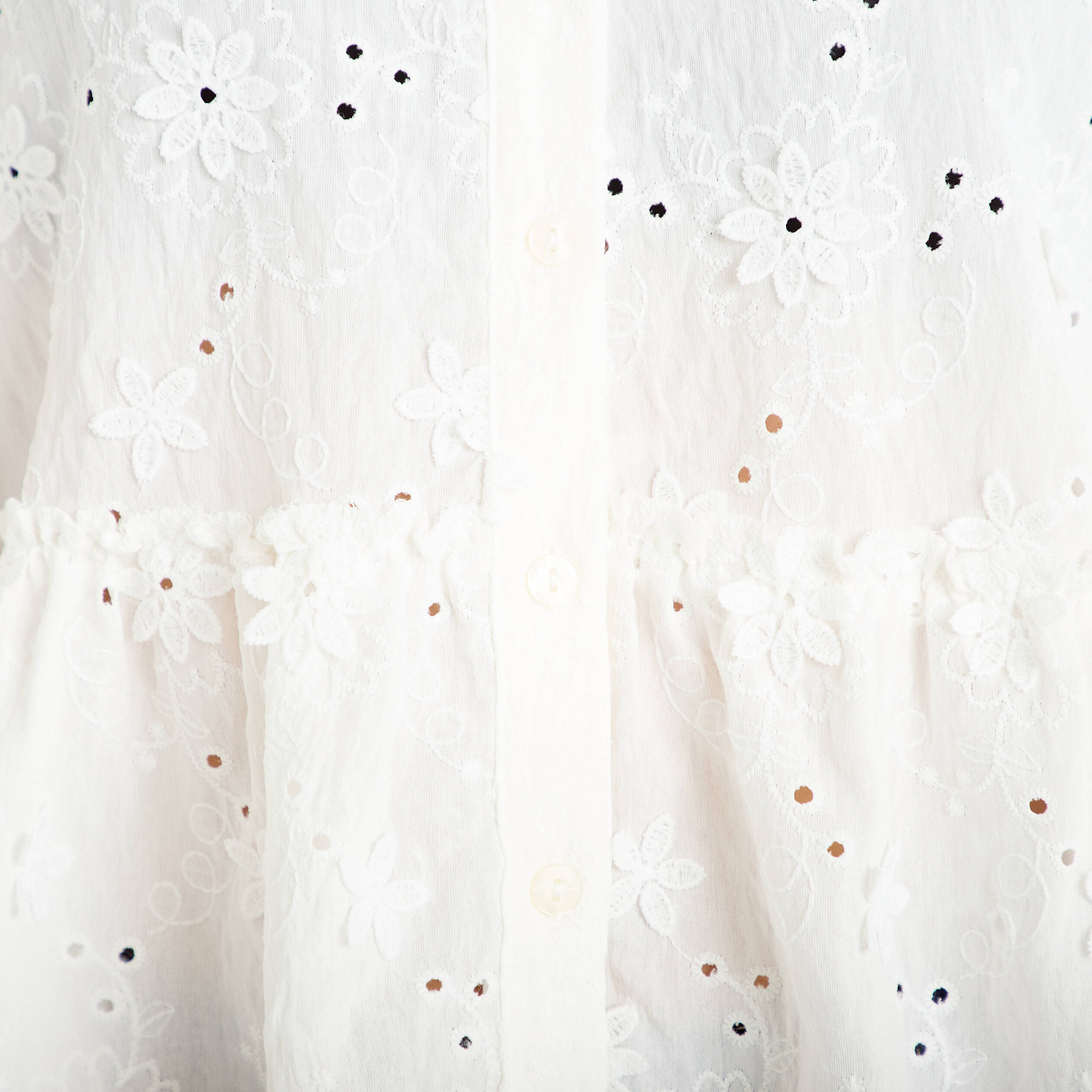 Blouse &agrave; motif en relief ecru femme