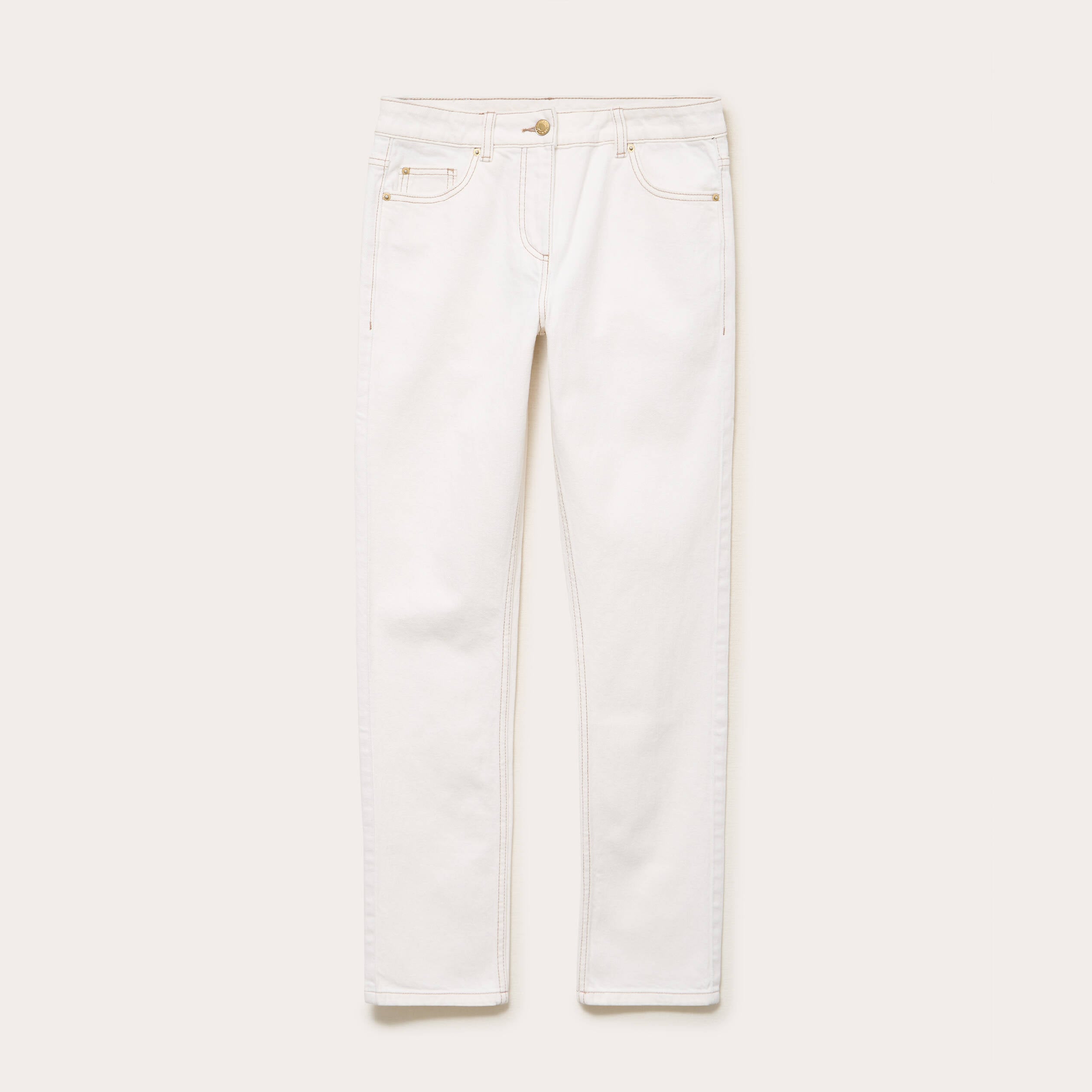Jean slim taille standard denim blanc femme