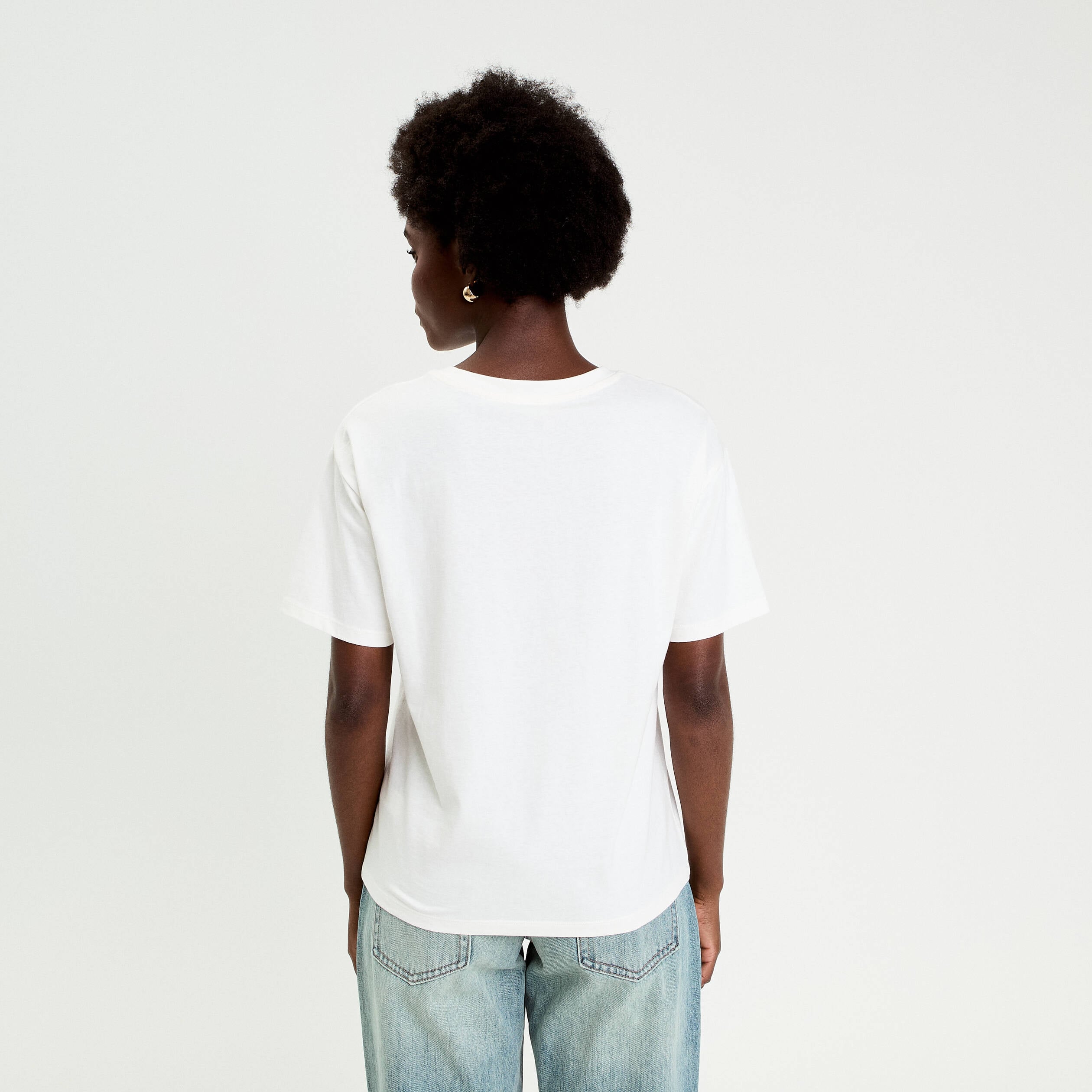 T-shirt manches courtes blanc femme