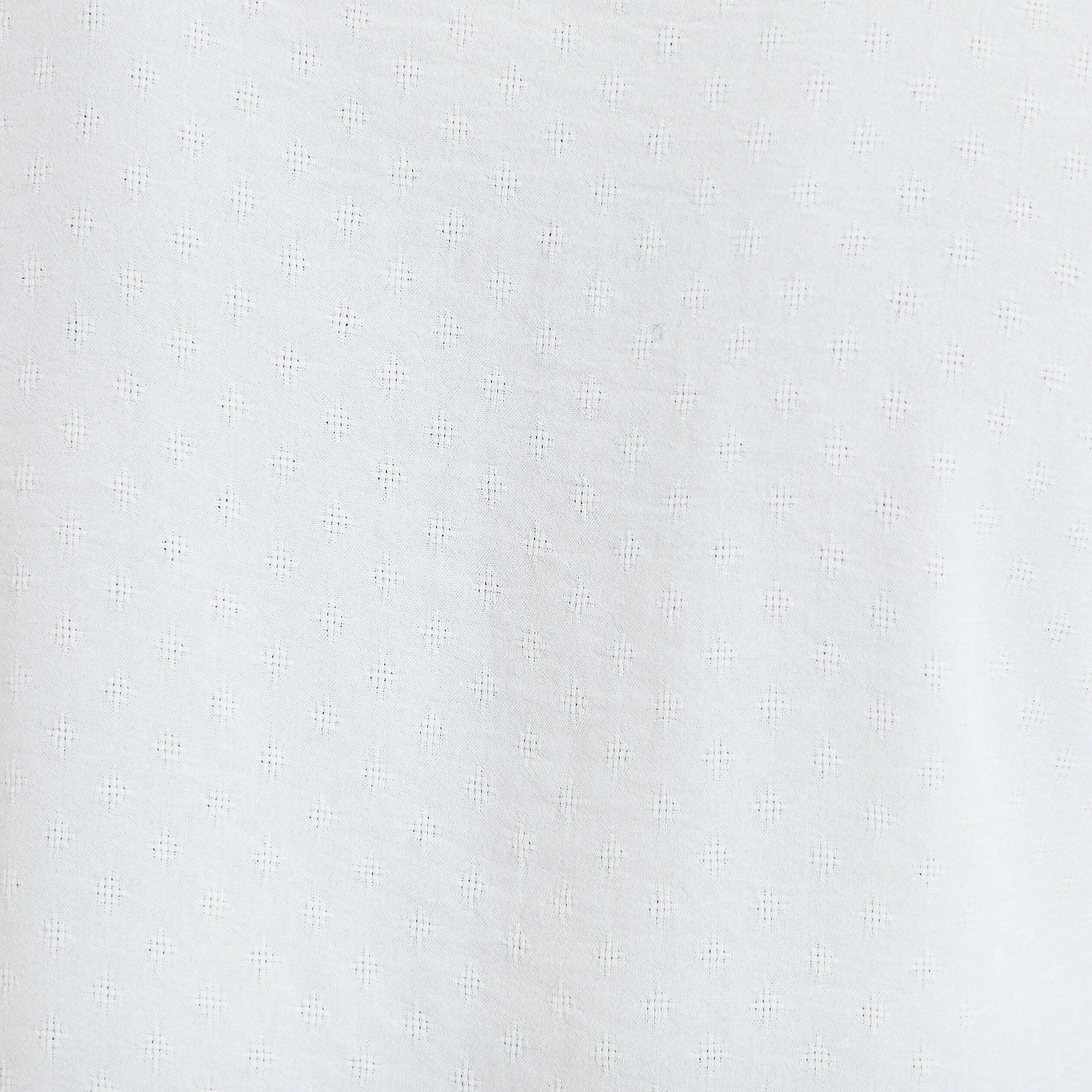 Chemise droite cropped col classique ecru femme