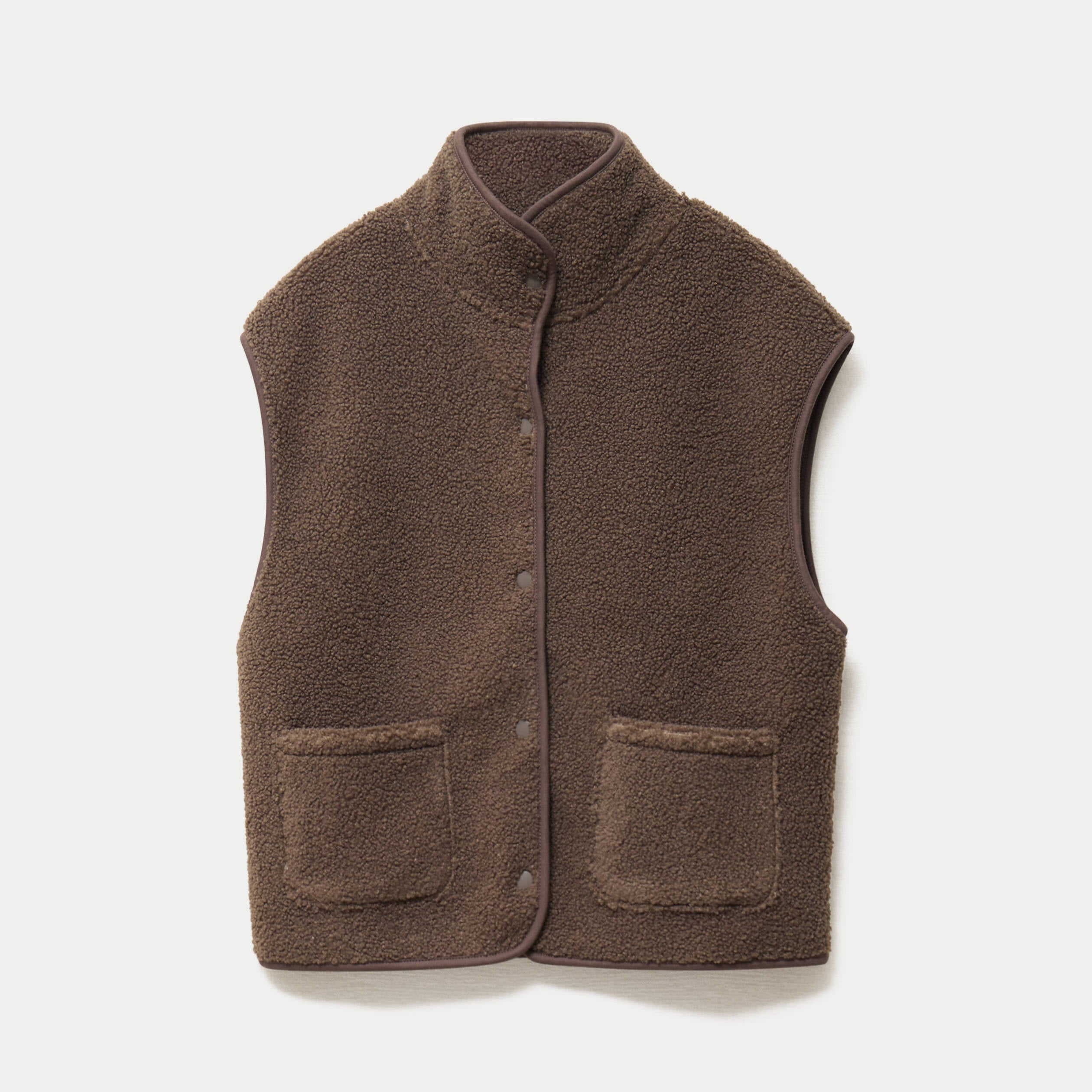 Veste sans manches effet polaire taupe femme