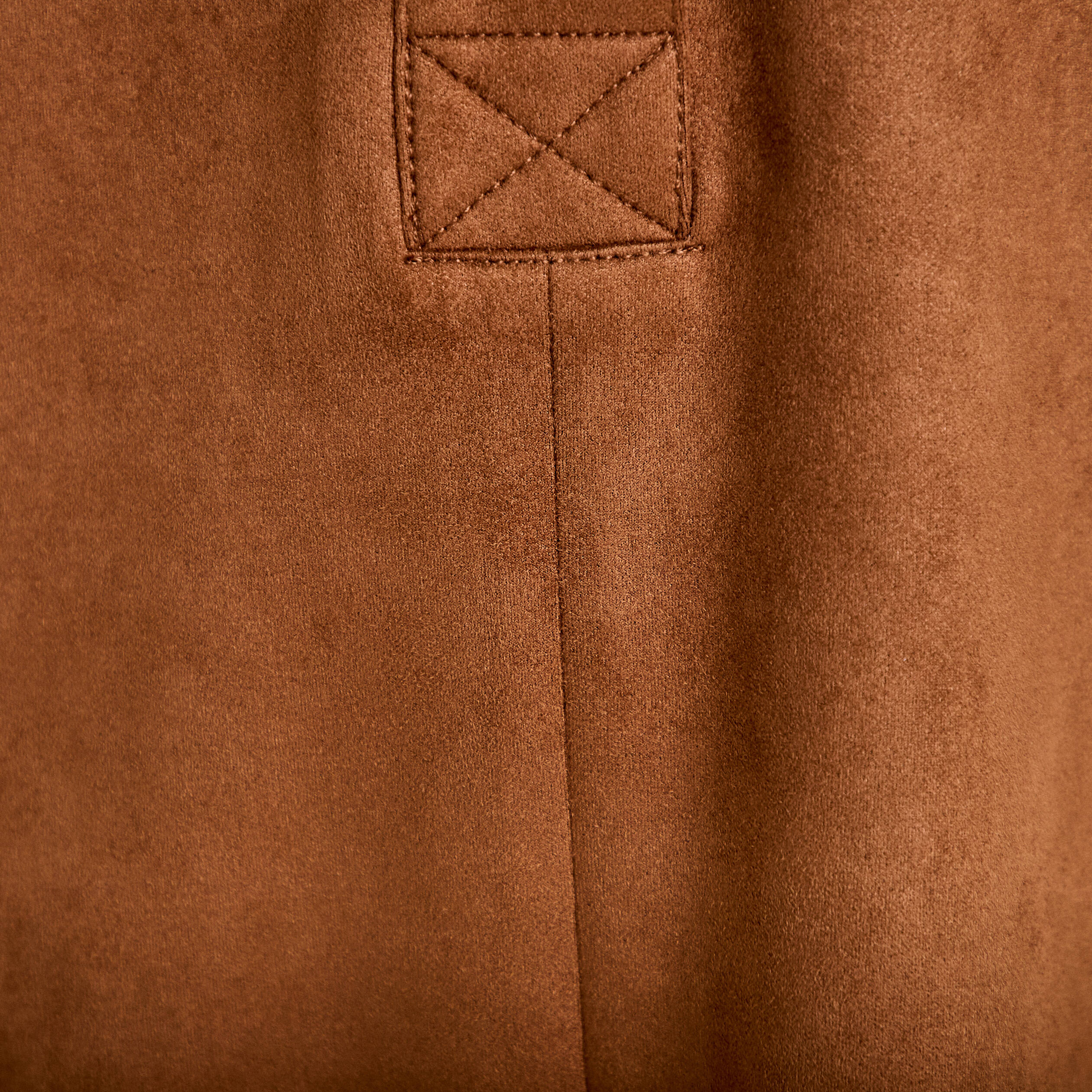 Robe droite 3/4 manches courtes daim marron femme