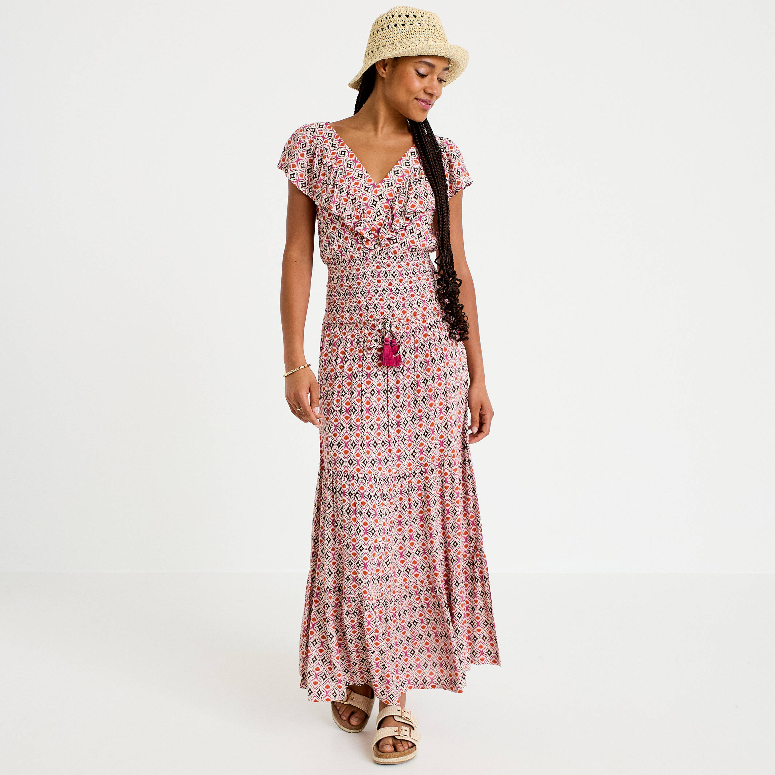 Jupon long &eacute;vas&eacute; blanc femme