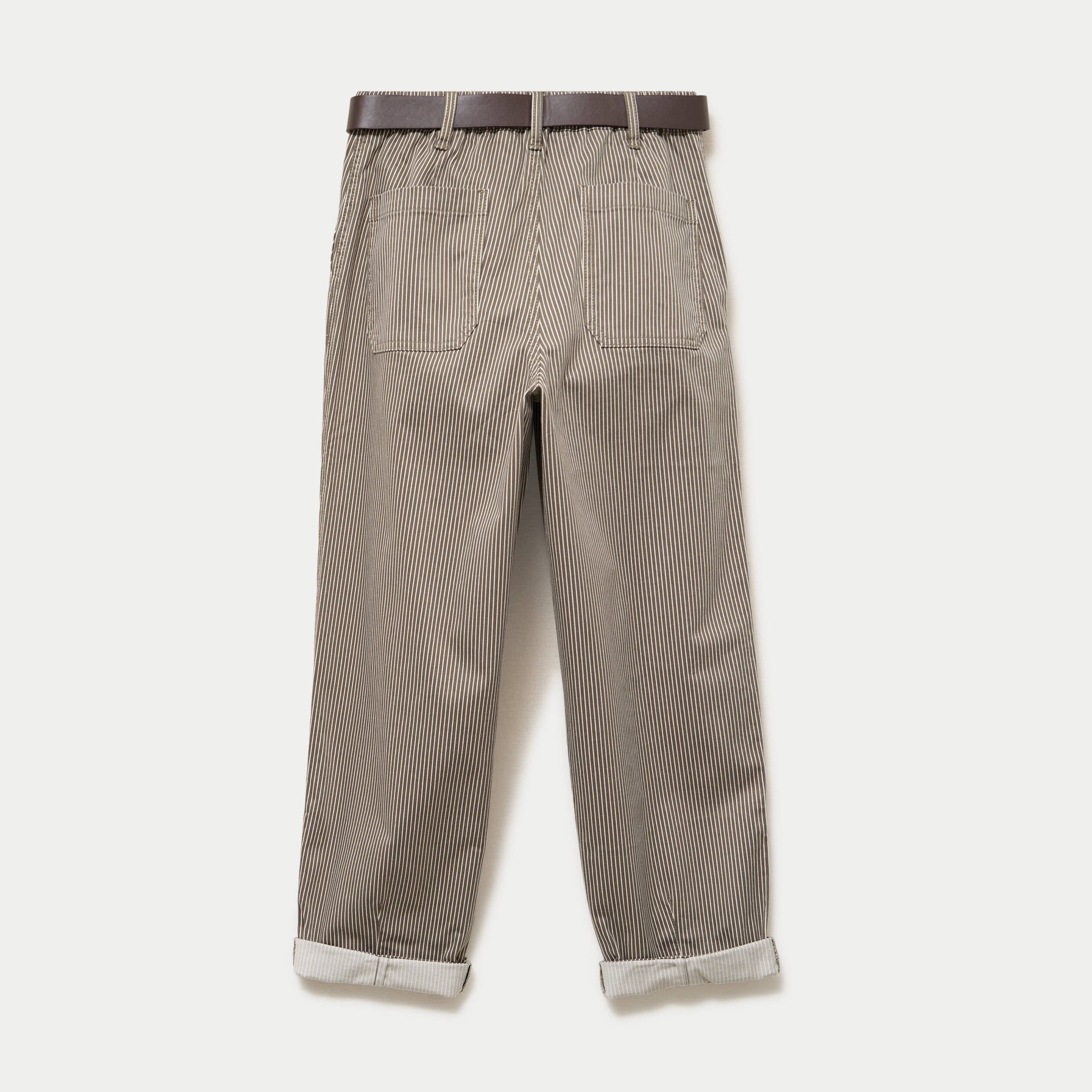 Pantalon chino 7/8&egrave;me taille &eacute;lastiqu&eacute;e vert kaki femme