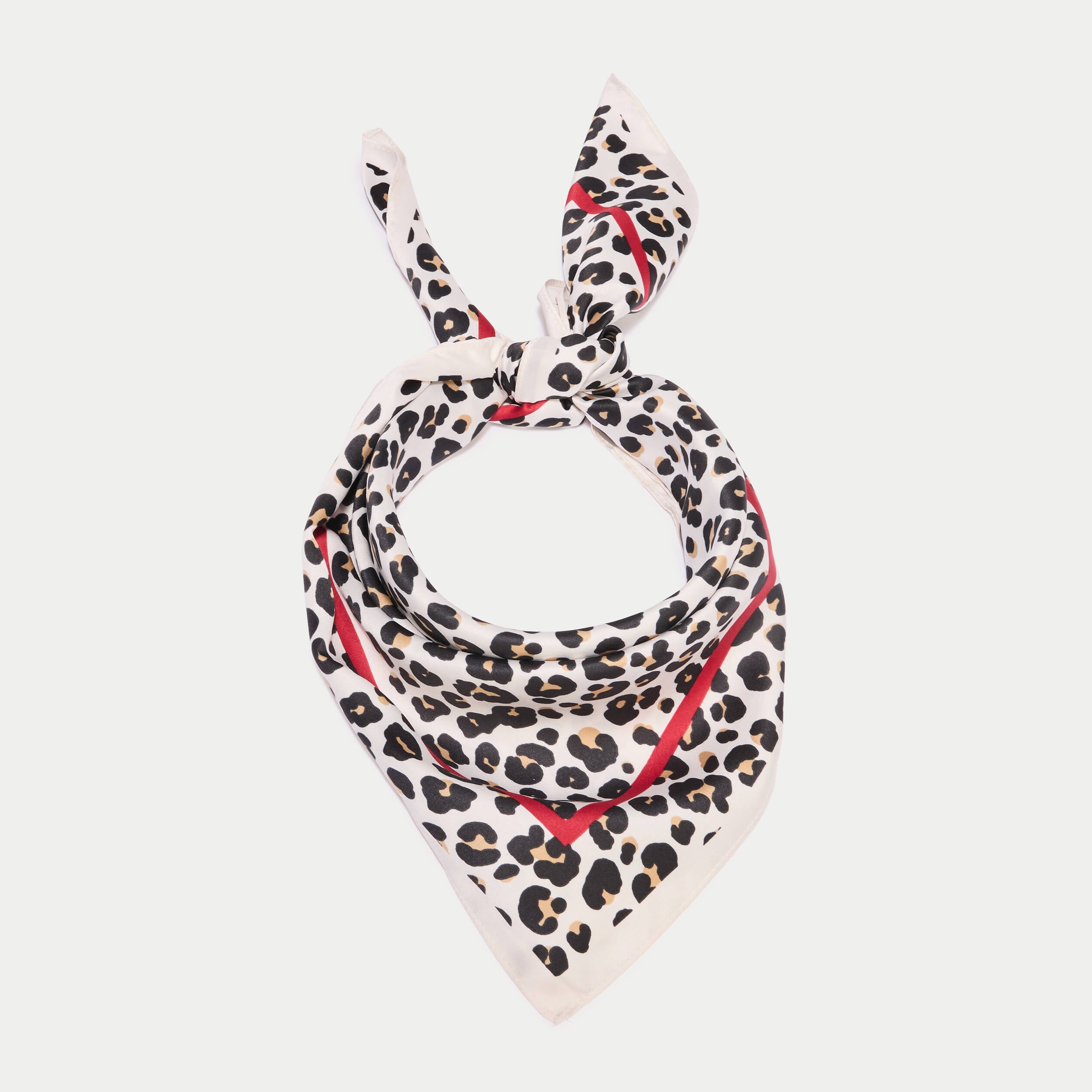Foulard carr&eacute; satin ecru femme