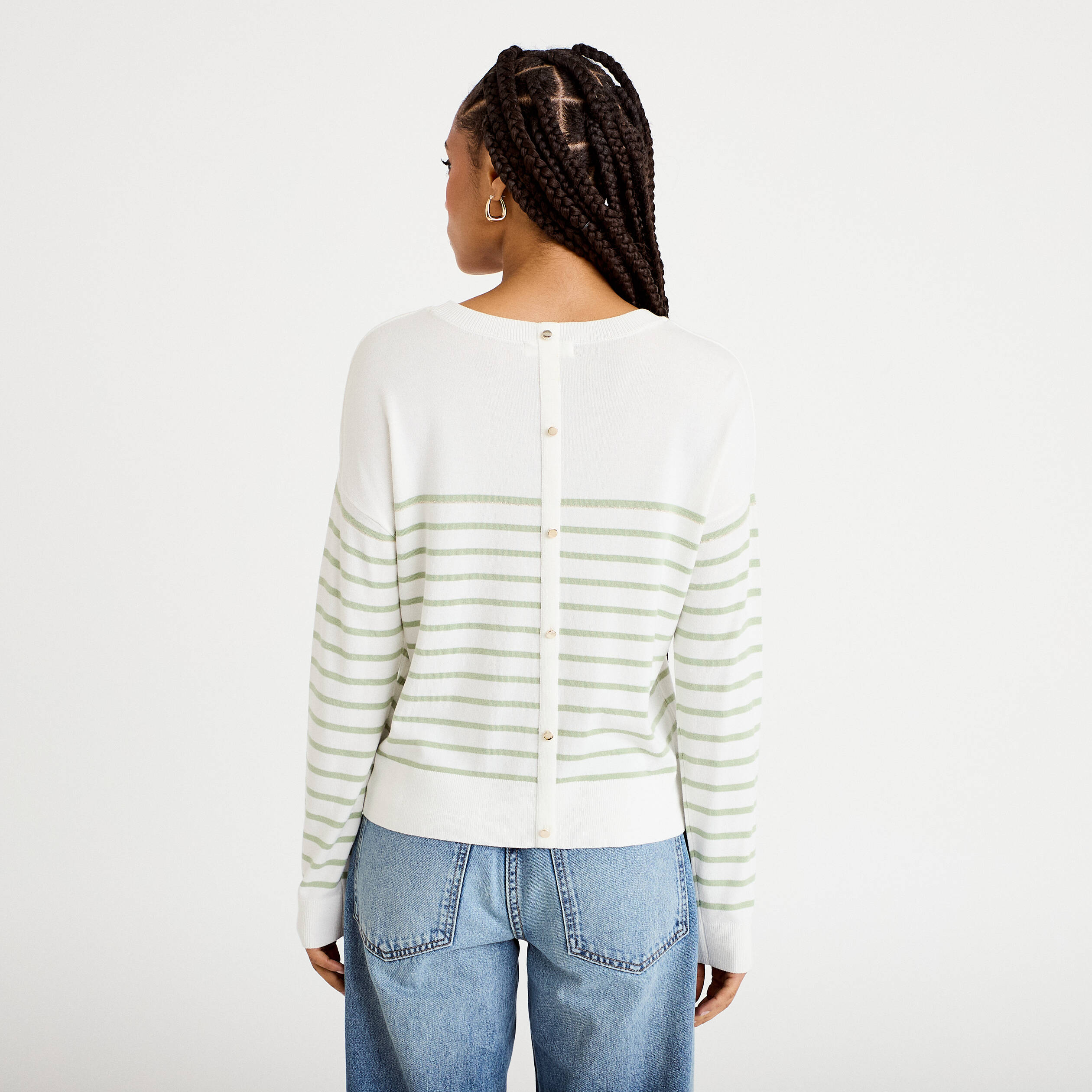 Pull manches longues vert pastel femme
