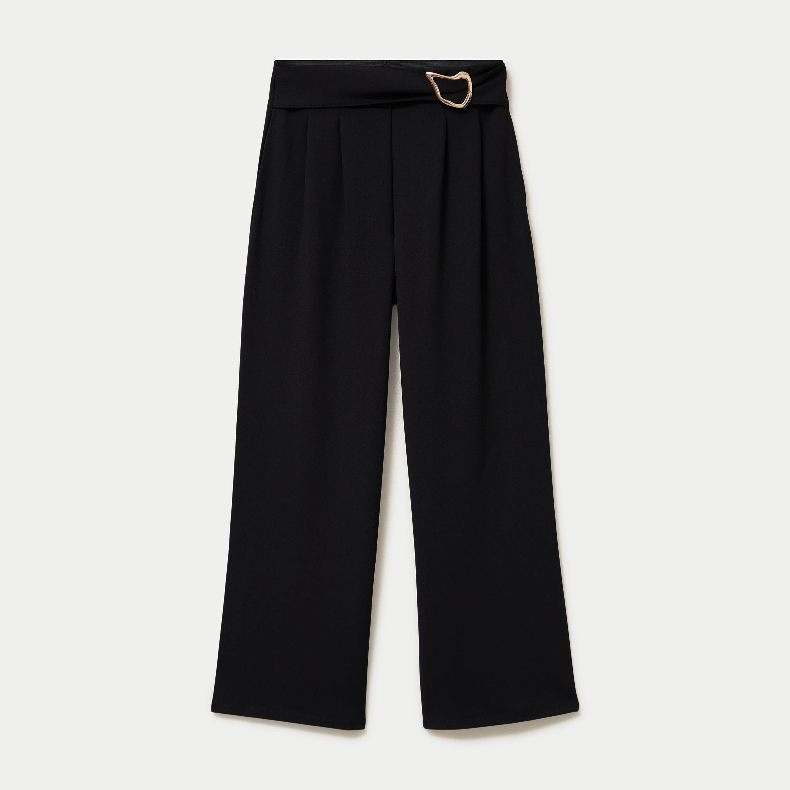 Pantalon bootcut avec ceinture noir femme