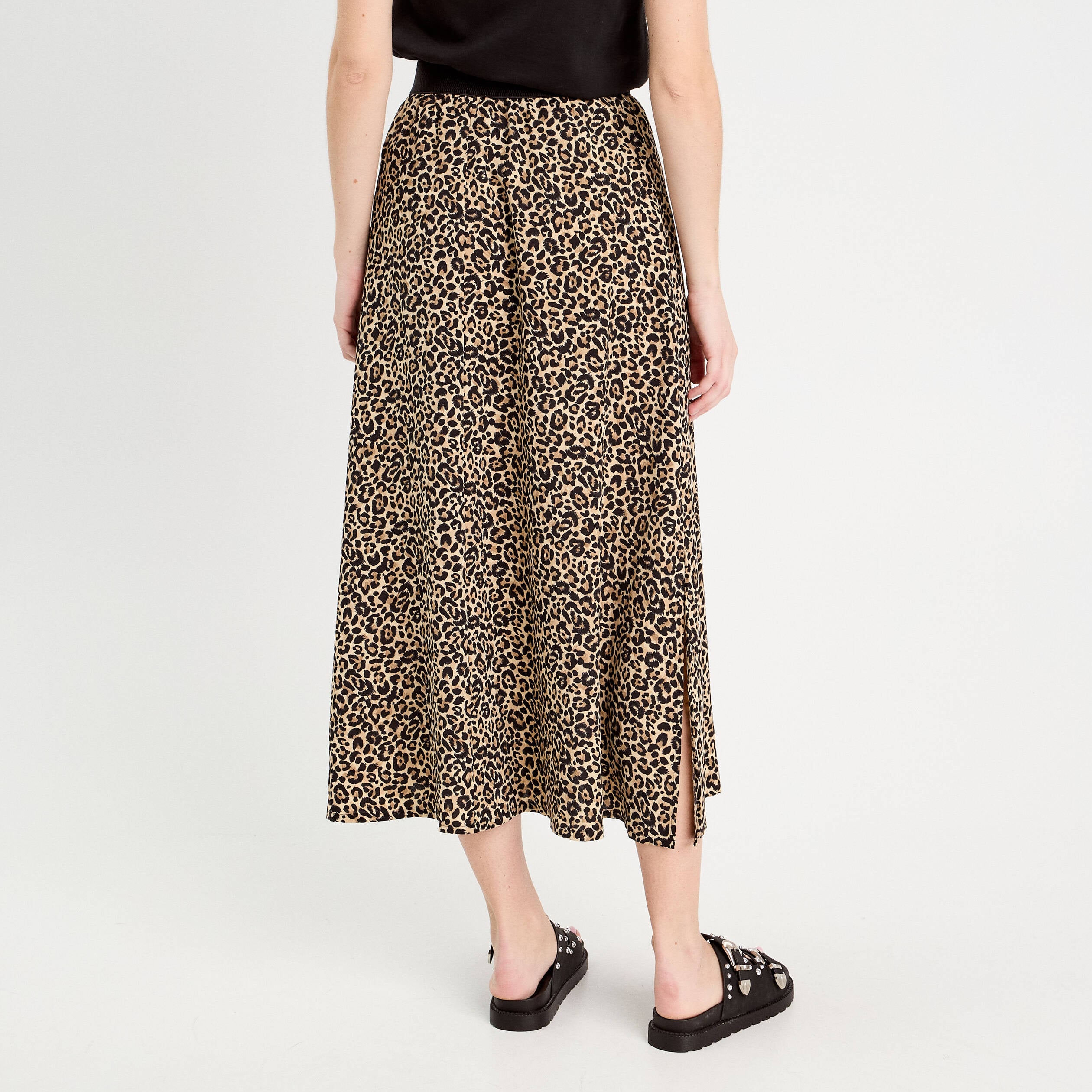 Jupe longue &eacute;vas&eacute;e beige femme