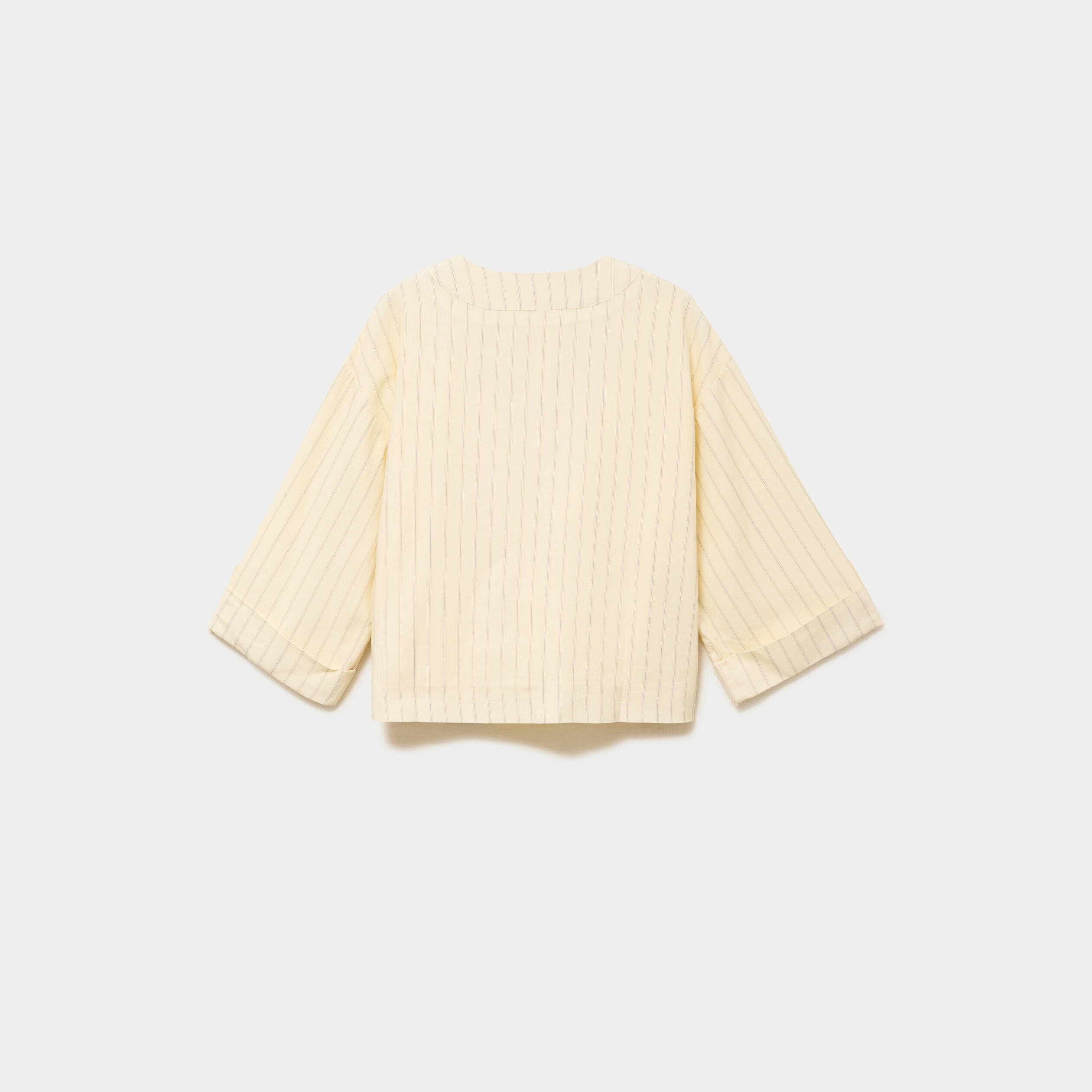 Veste ample manches 3/4 jaune pastel femme