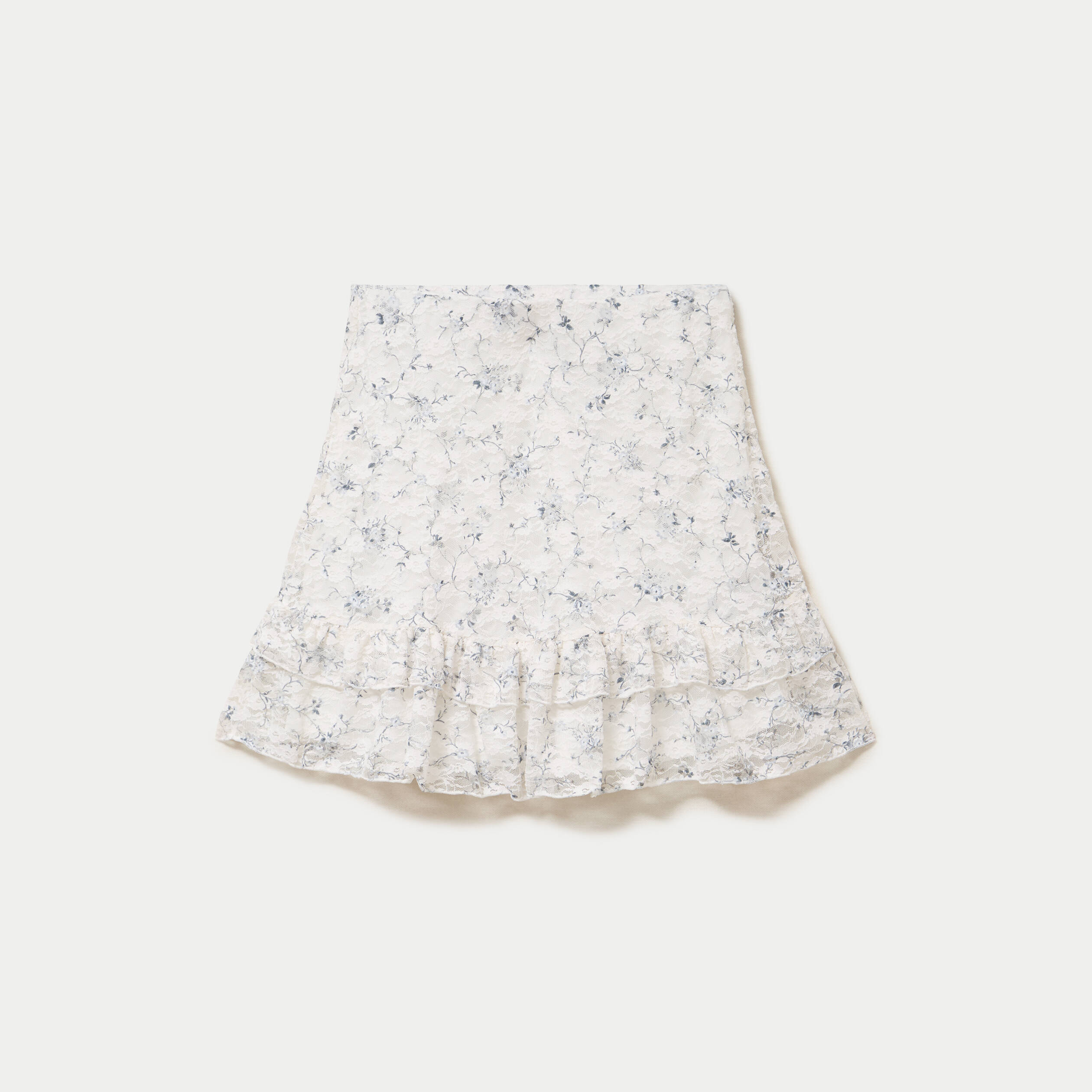 Jupe patineuse courte en dentelle blanc femme