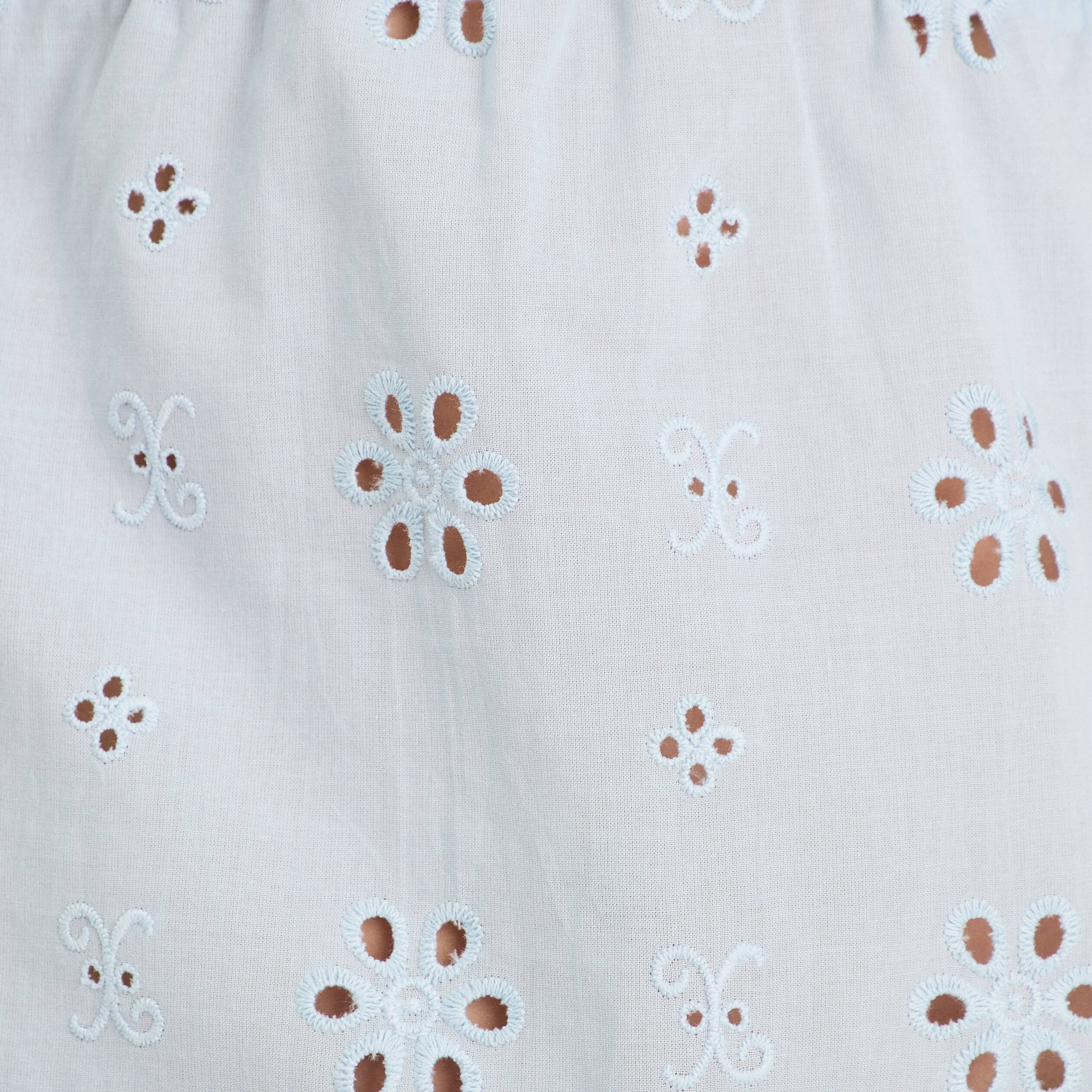 D&eacute;bardeur broderie anglaise bleu clair femme