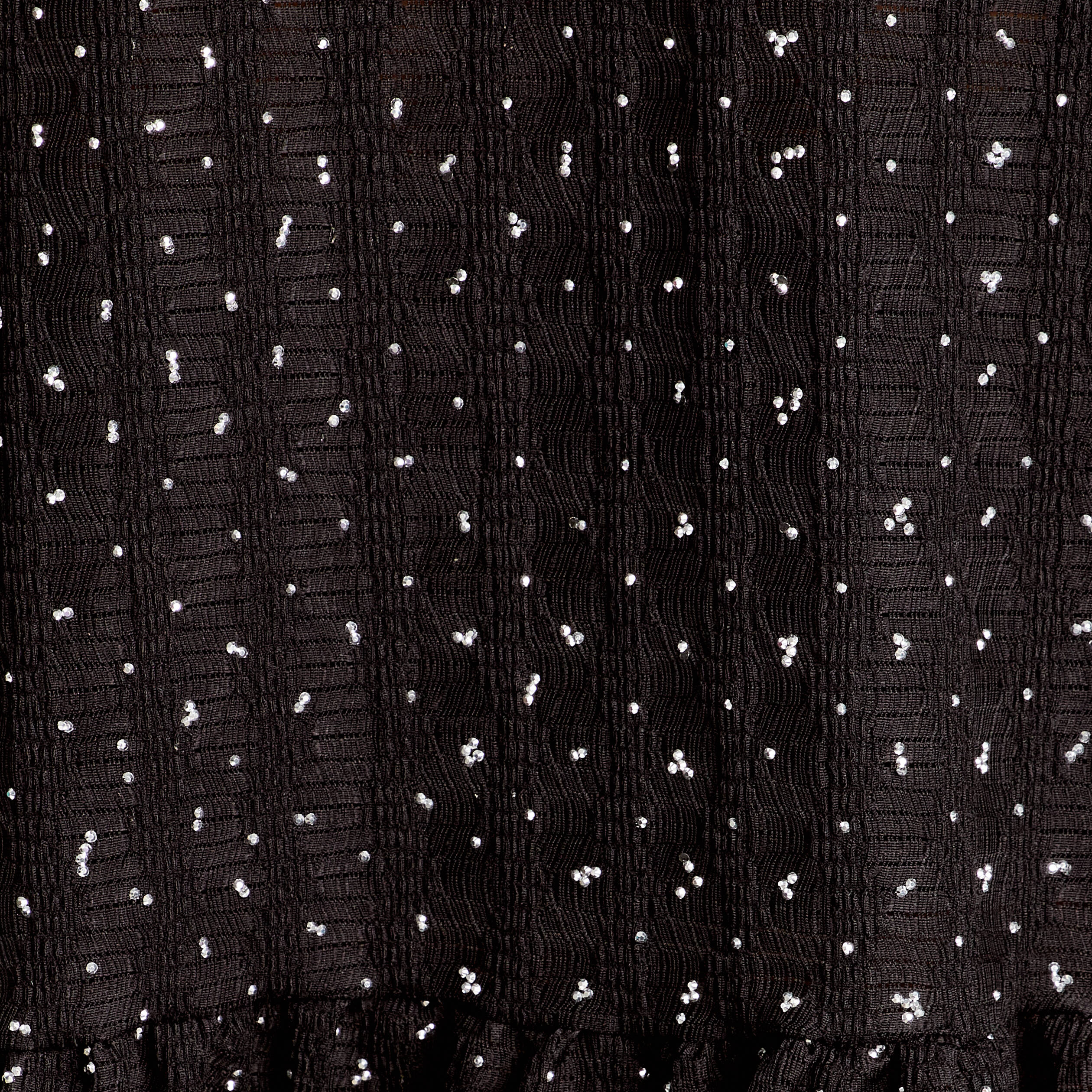 Blouse nou&eacute;e strass noir femme
