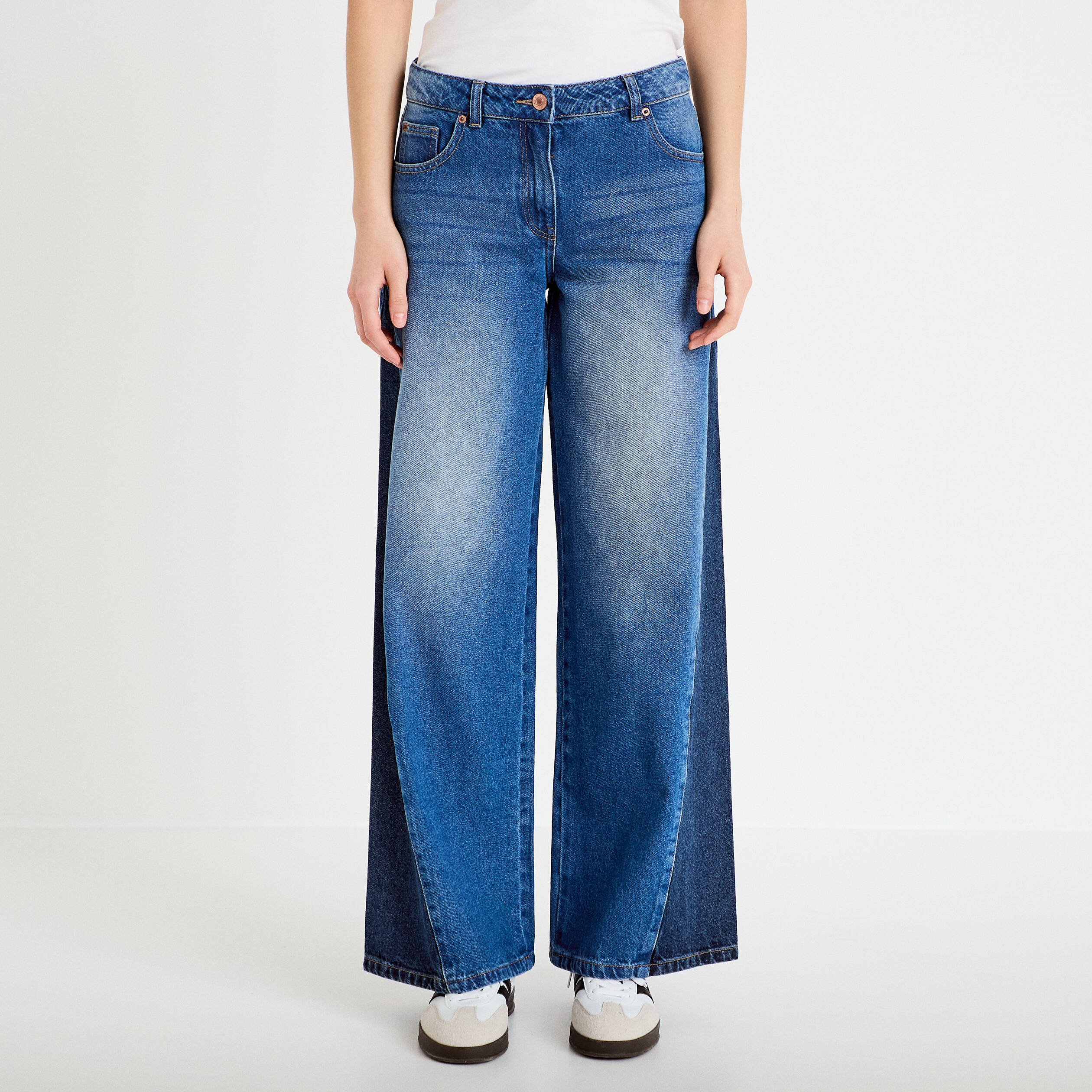 Jean bootcut taille basse denim double stone femme